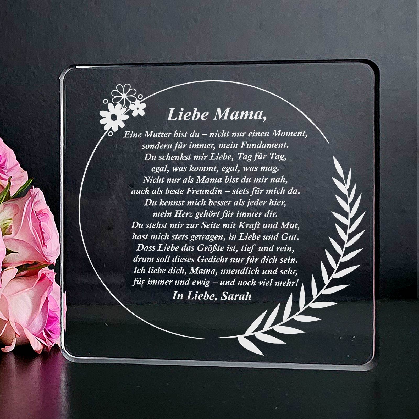 Mama, dieses Gedicht ist für dich – Plexiglasplakette