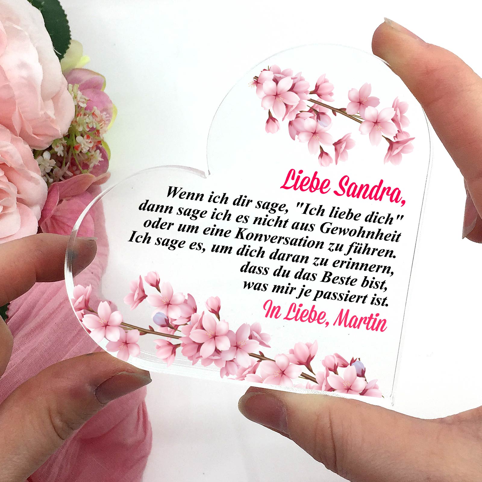 Ich liebe dich - Plexiglasherz