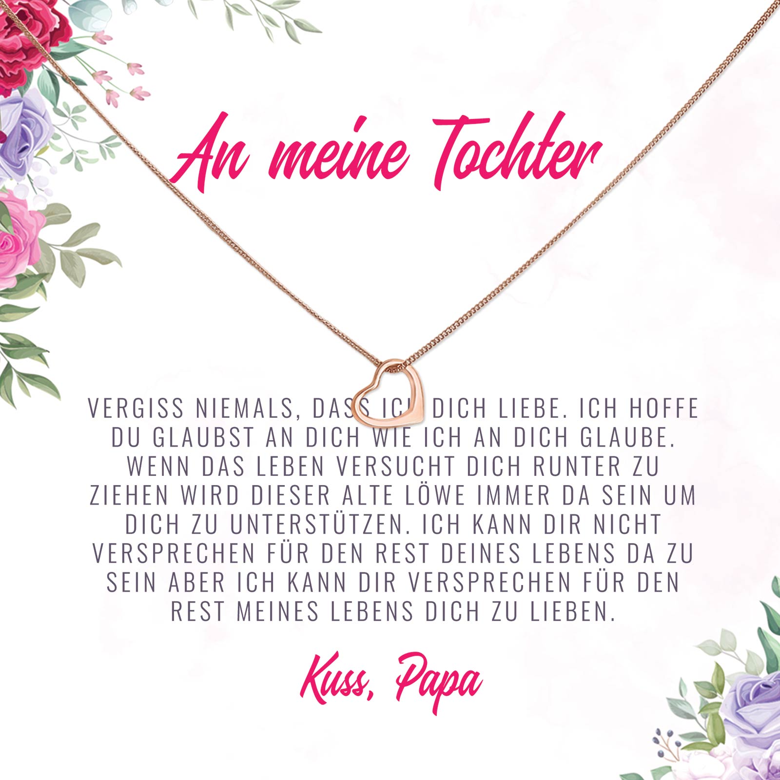 An meine Tochter, Vergesse niemals - Halskette