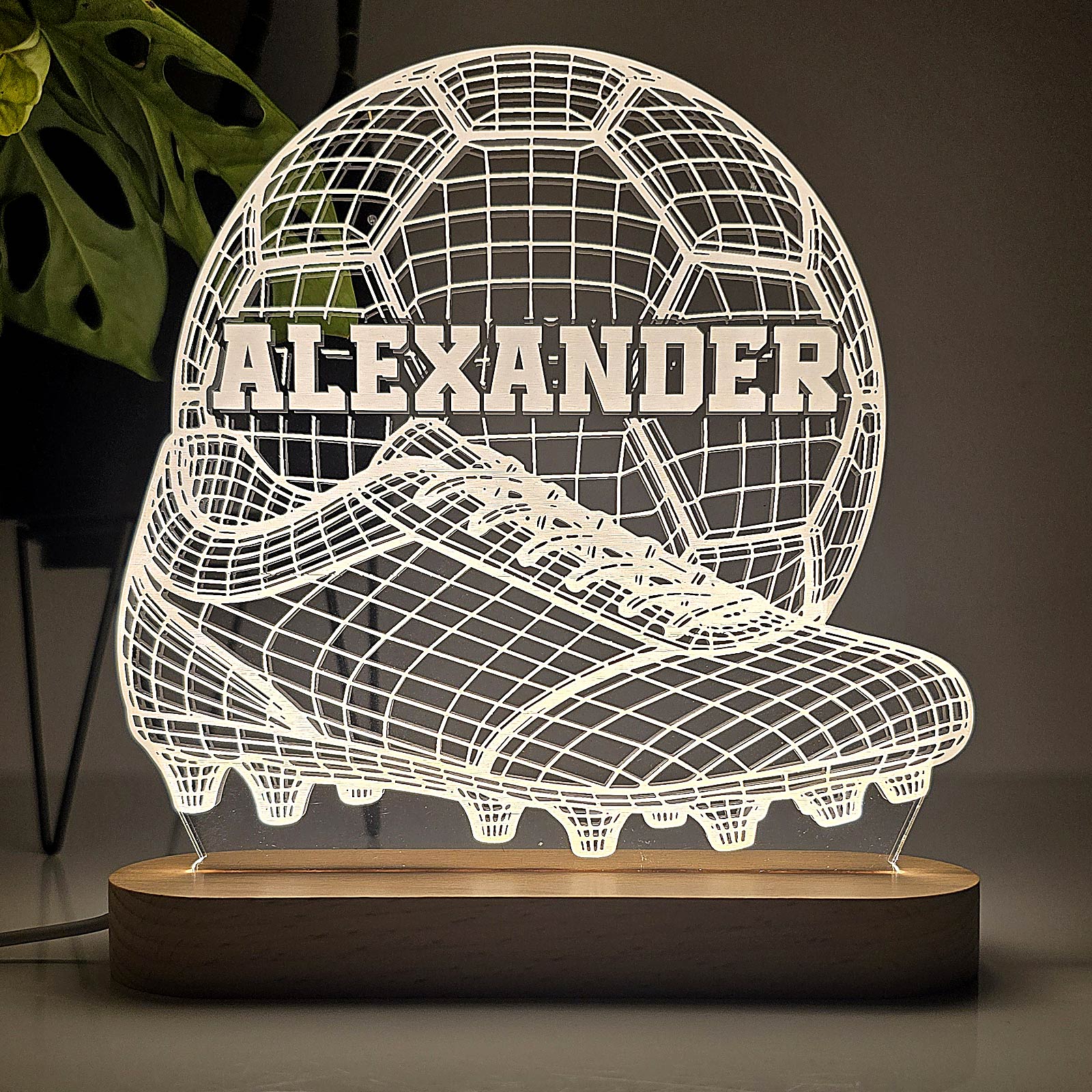 3D Fußball mit Fußballschuh Lampe