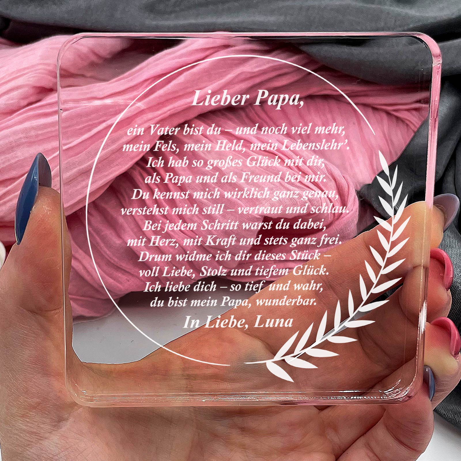 Papa, dieses Gedicht ist für dich – Geschenk aus Plexiglas