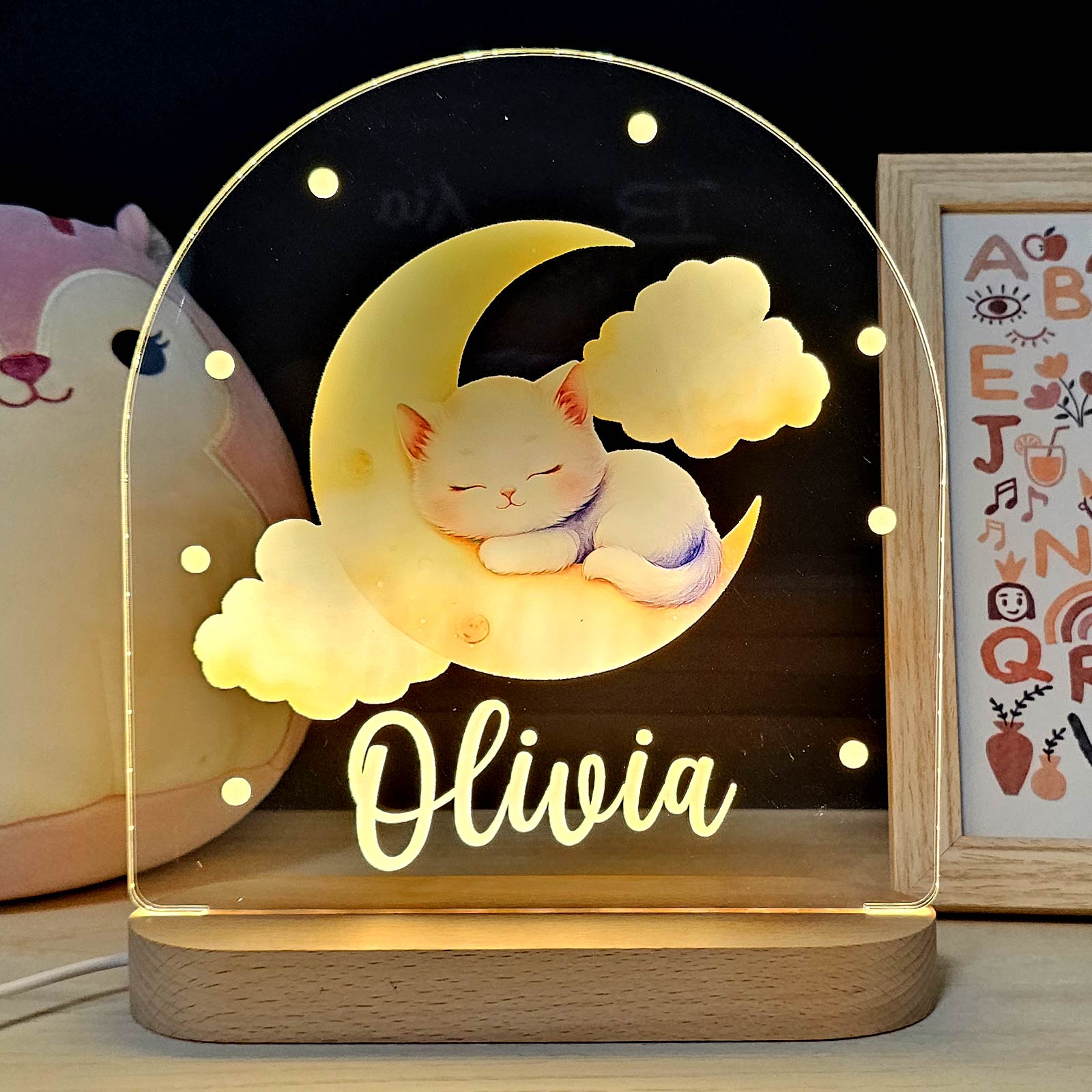 Tier-Nachtlicht mit persönlichem Namen