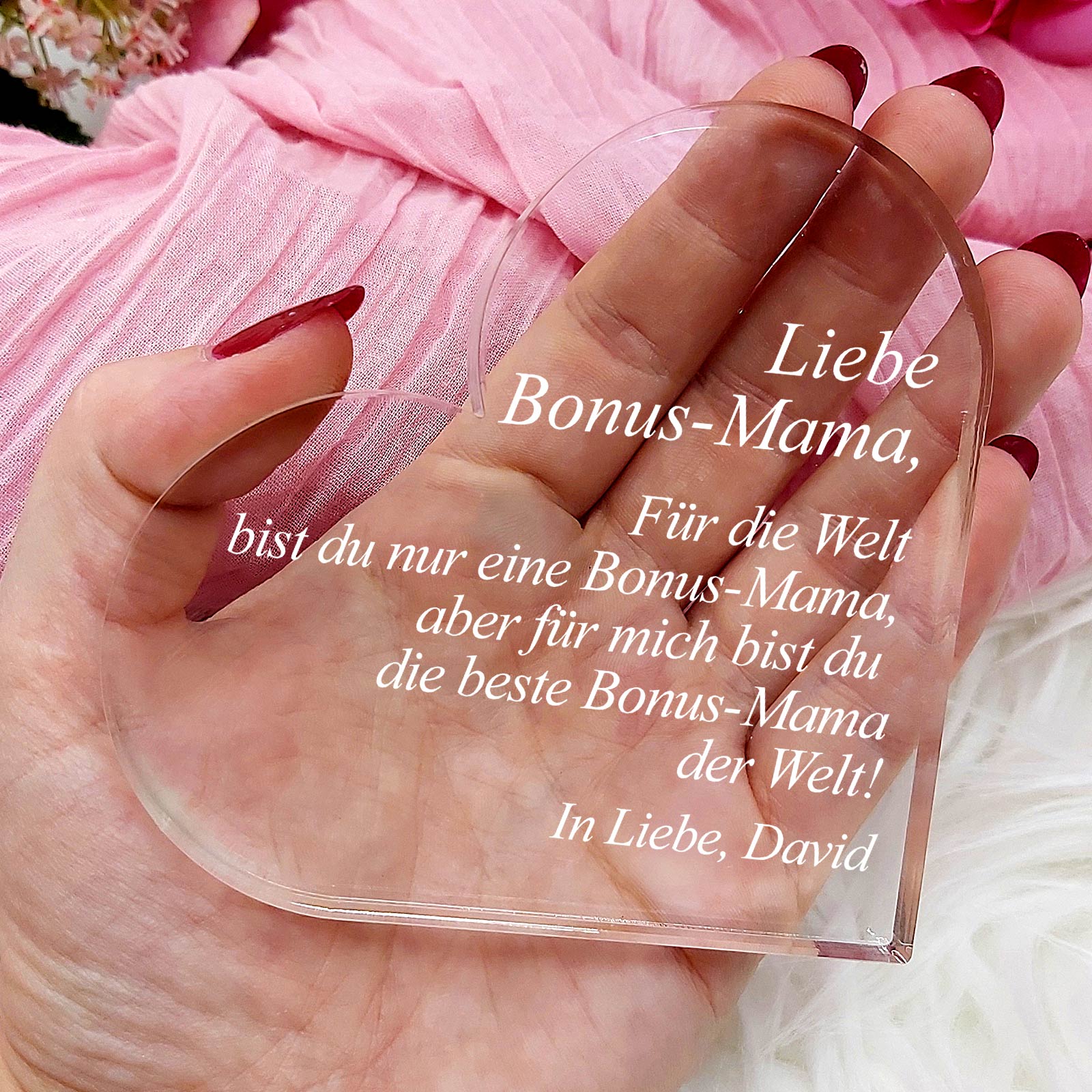 Für die Welt bist du nur eine Bonus-Mama – Plexiglasherz