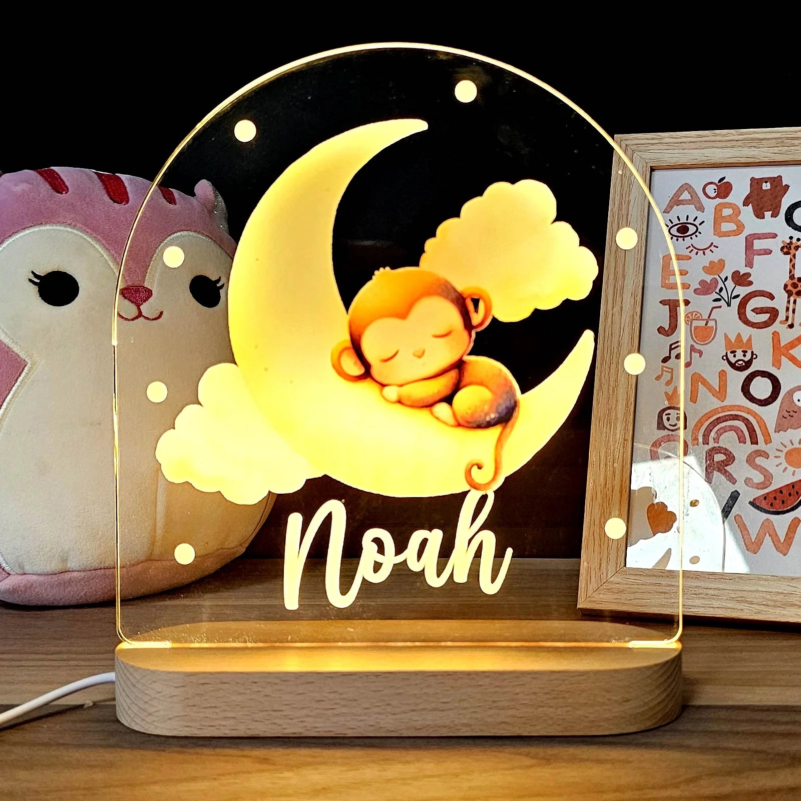 Tier-Nachtlicht mit persönlichem Namen