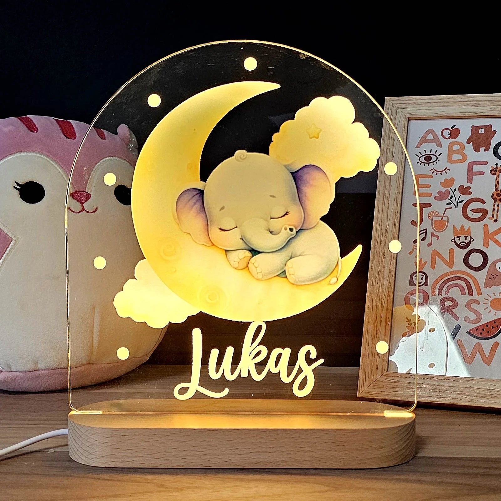 Tier-Nachtlicht mit persönlichem Namen