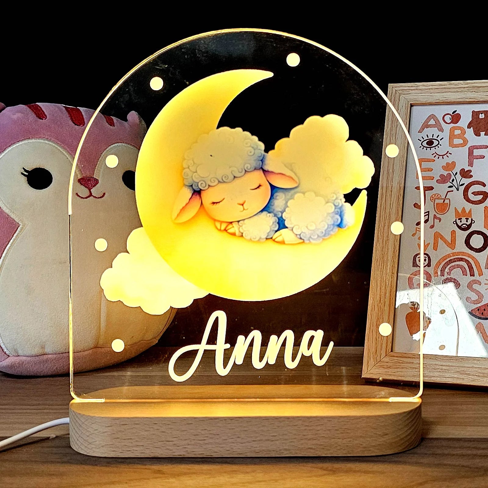 Tier-Nachtlicht mit persönlichem Namen