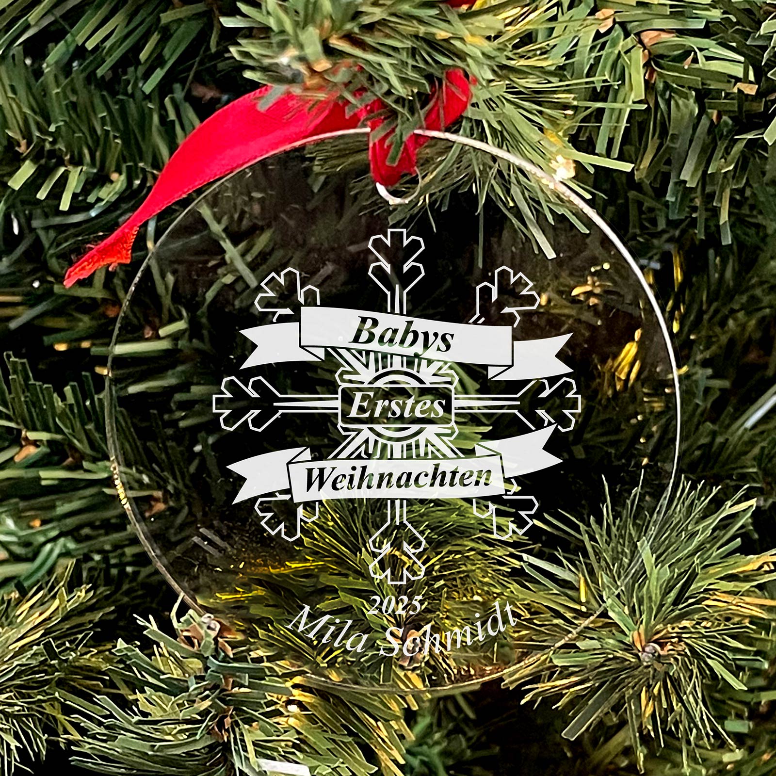 Babys erstes Weihnachten - Weihnachtsdeko aus Plexiglas