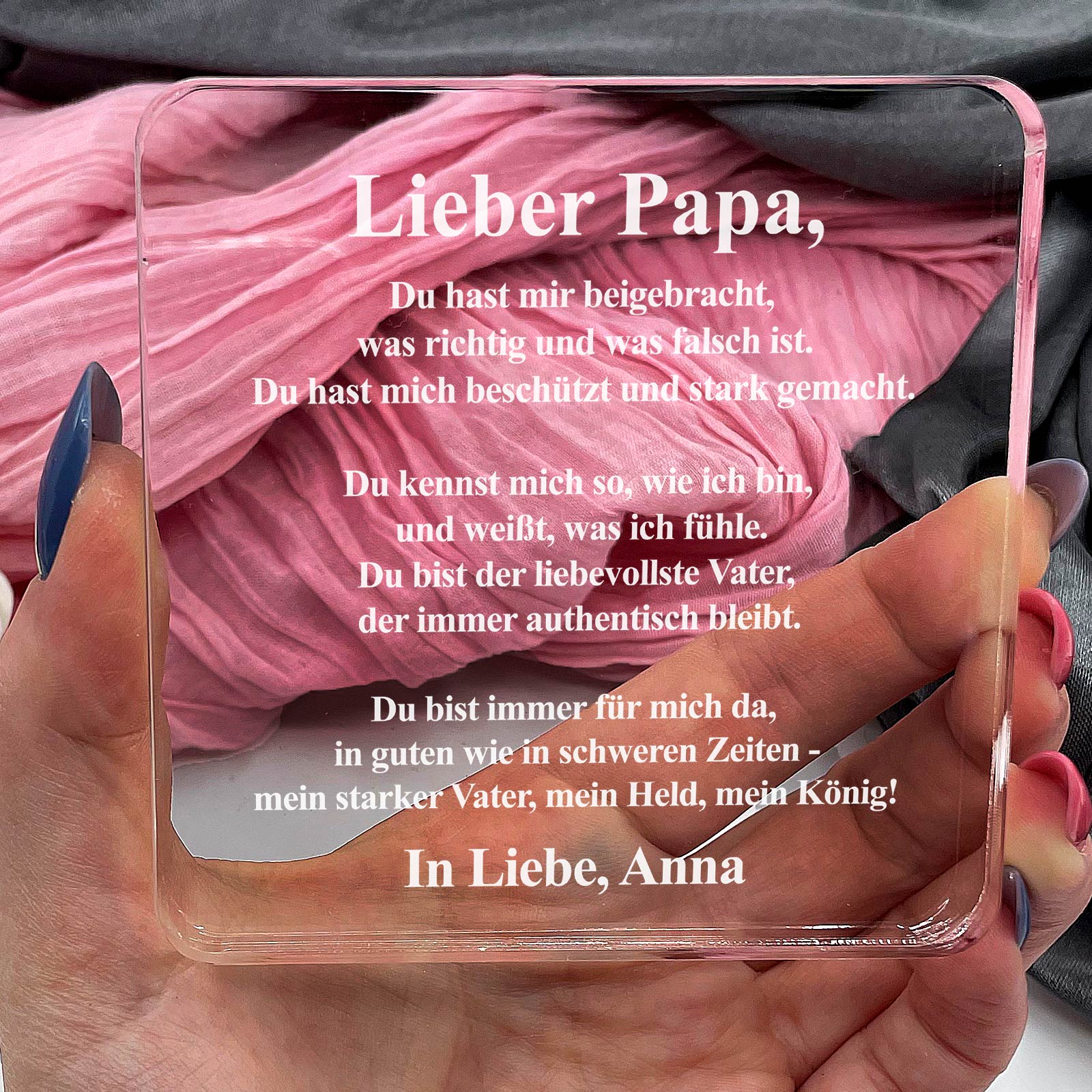 Papa, du hast mich stark gemacht - Plexiglas-Plakette
