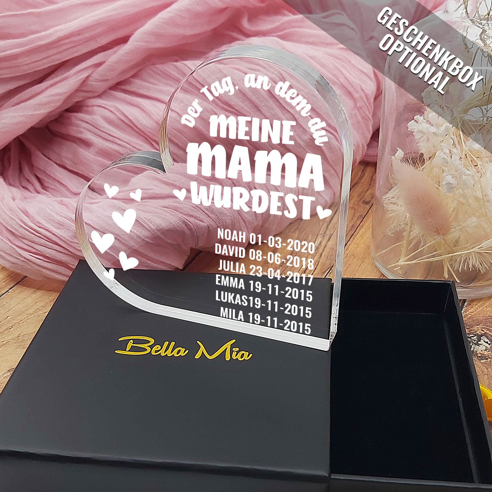 Der Tag, an dem du meine Mama wurdest – Herz aus Plexiglas
