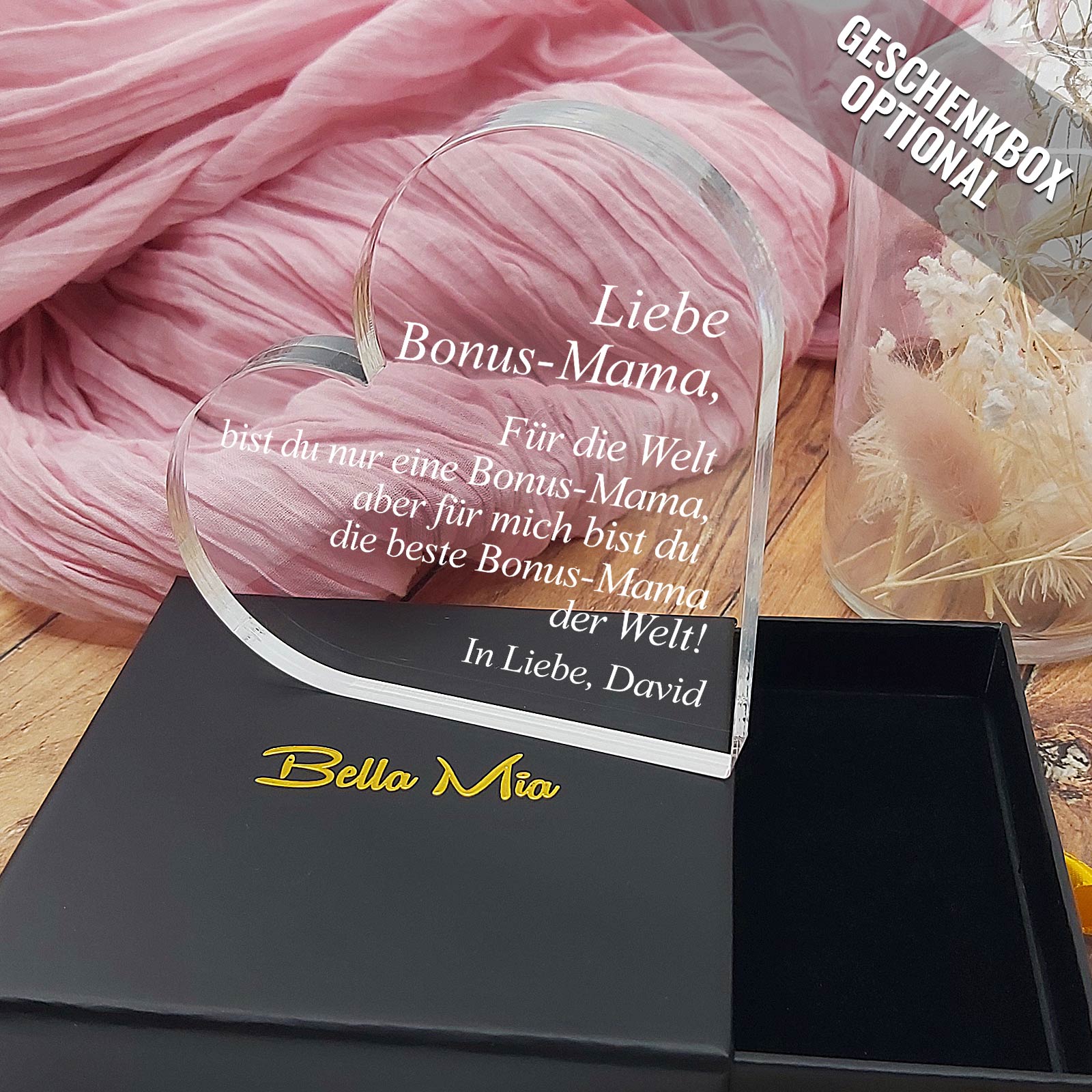 Für die Welt bist du nur eine Bonus-Mama – Plexiglasherz