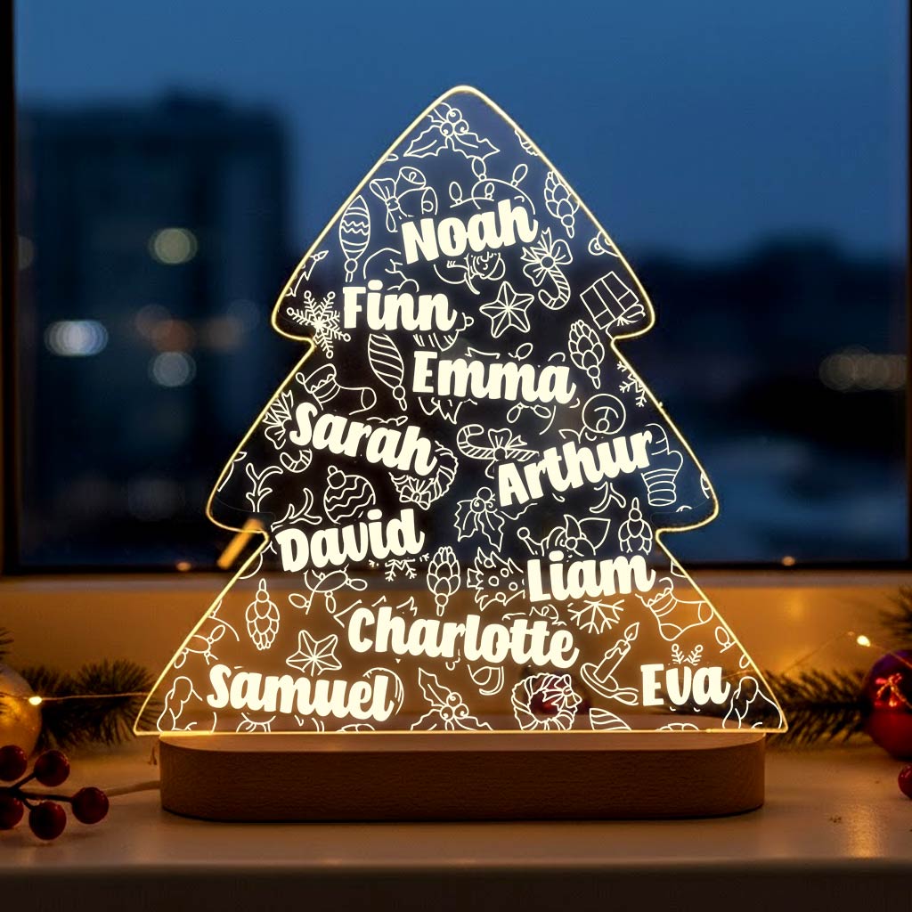 Weihnachtsbaum mit Namen LED-Lampe