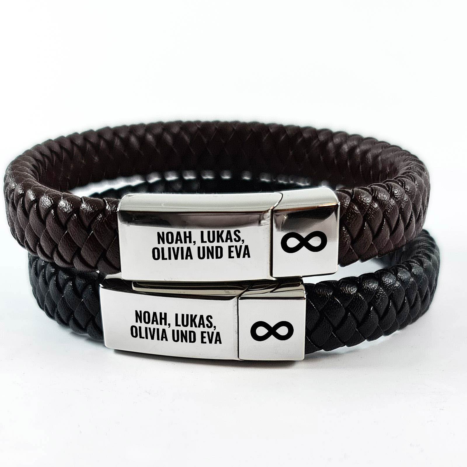 Armband mit Unendlichkeitszeichen und persönlicher Gravur