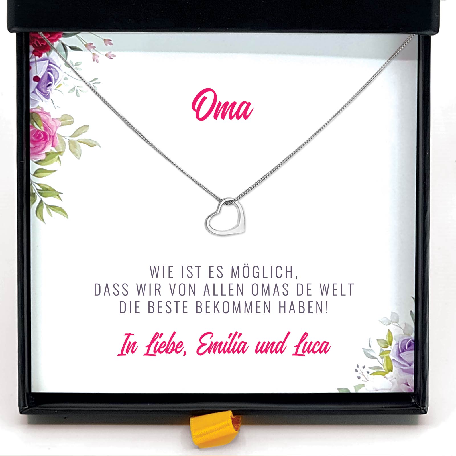 Personalisierte Grußkarte für Omas - Halskette