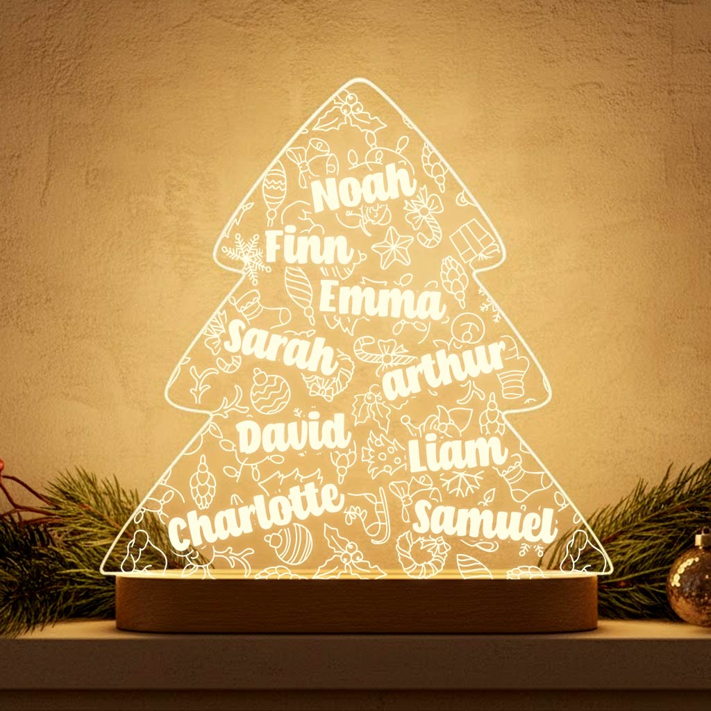 Weihnachtsbaum mit Namen LED-Lampe
