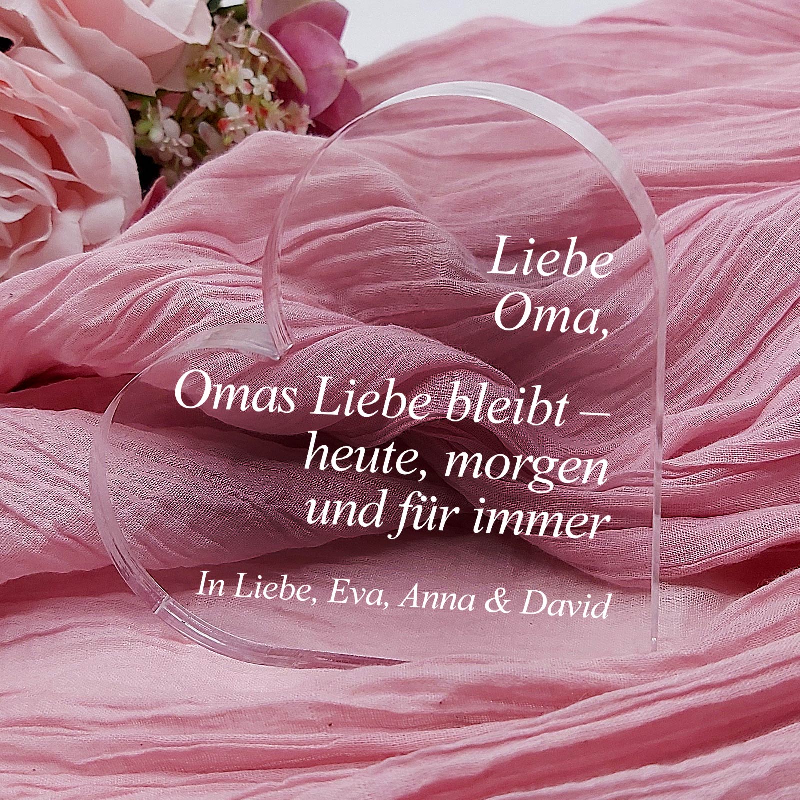 Omas Liebe bleibt – Herz aus Glas