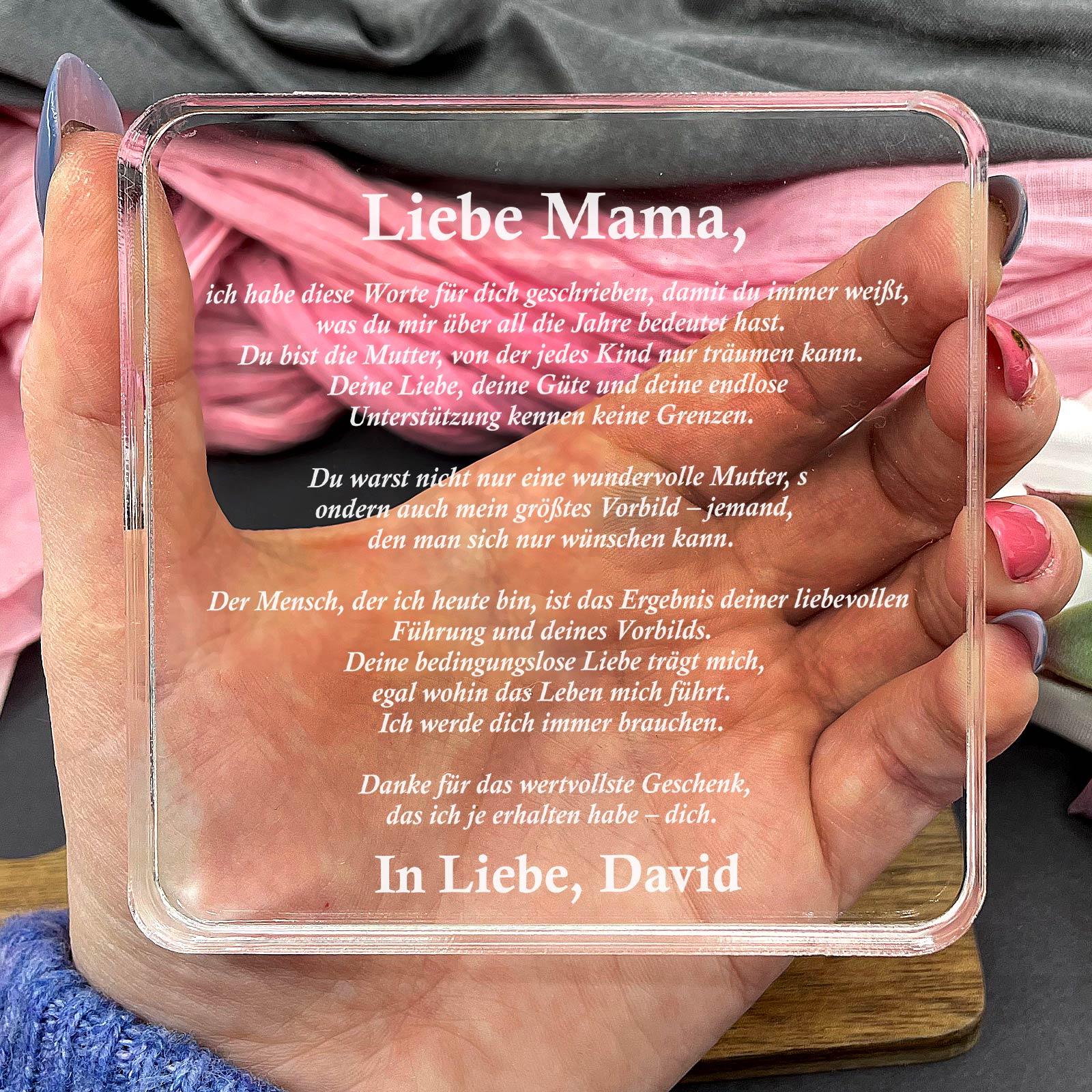 Ich habe das geschrieben, damit du es immer weißt – Plexiglas-Plakette