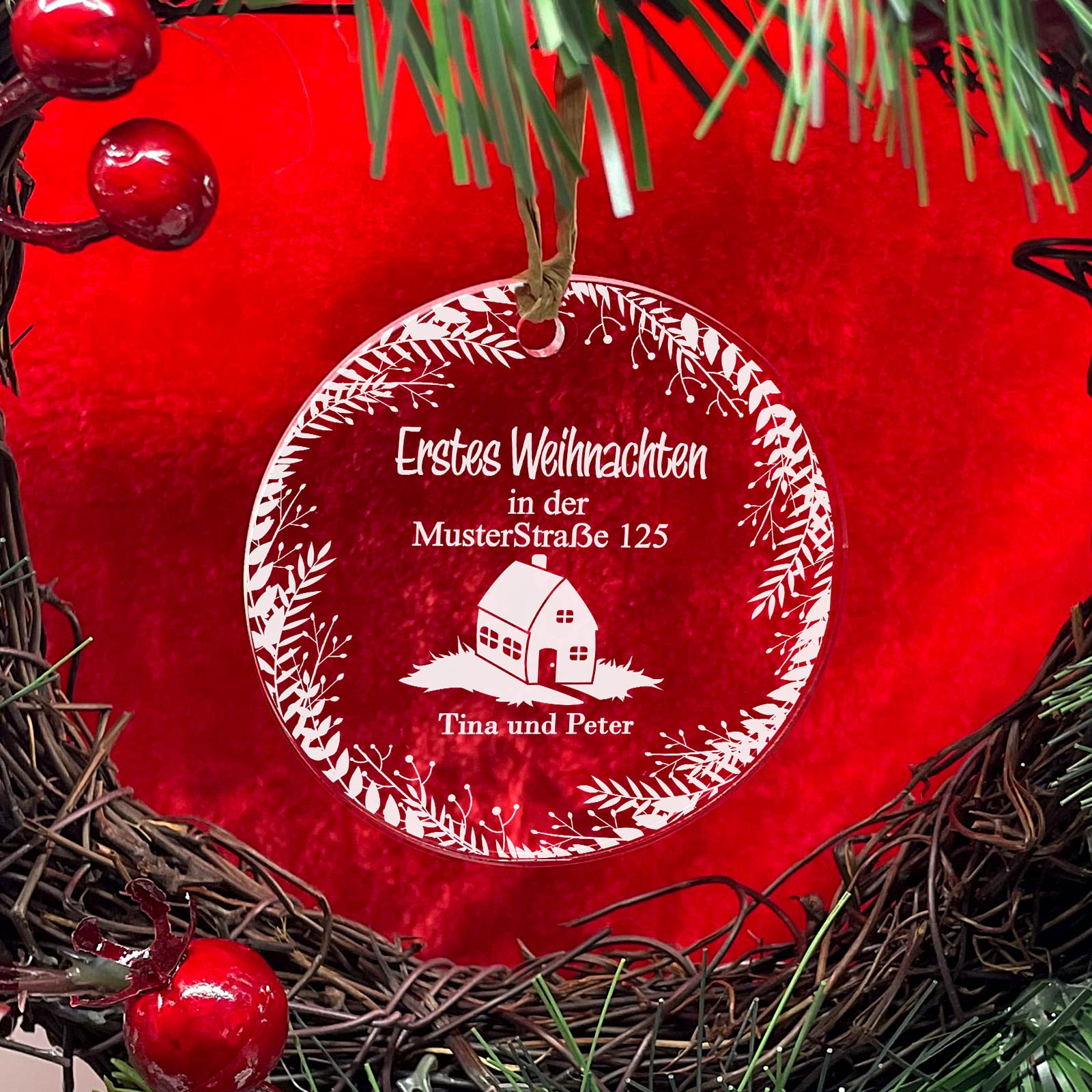 Erstes Weihnachten im neuen Haus Plexiglas Weihnachtsdeko