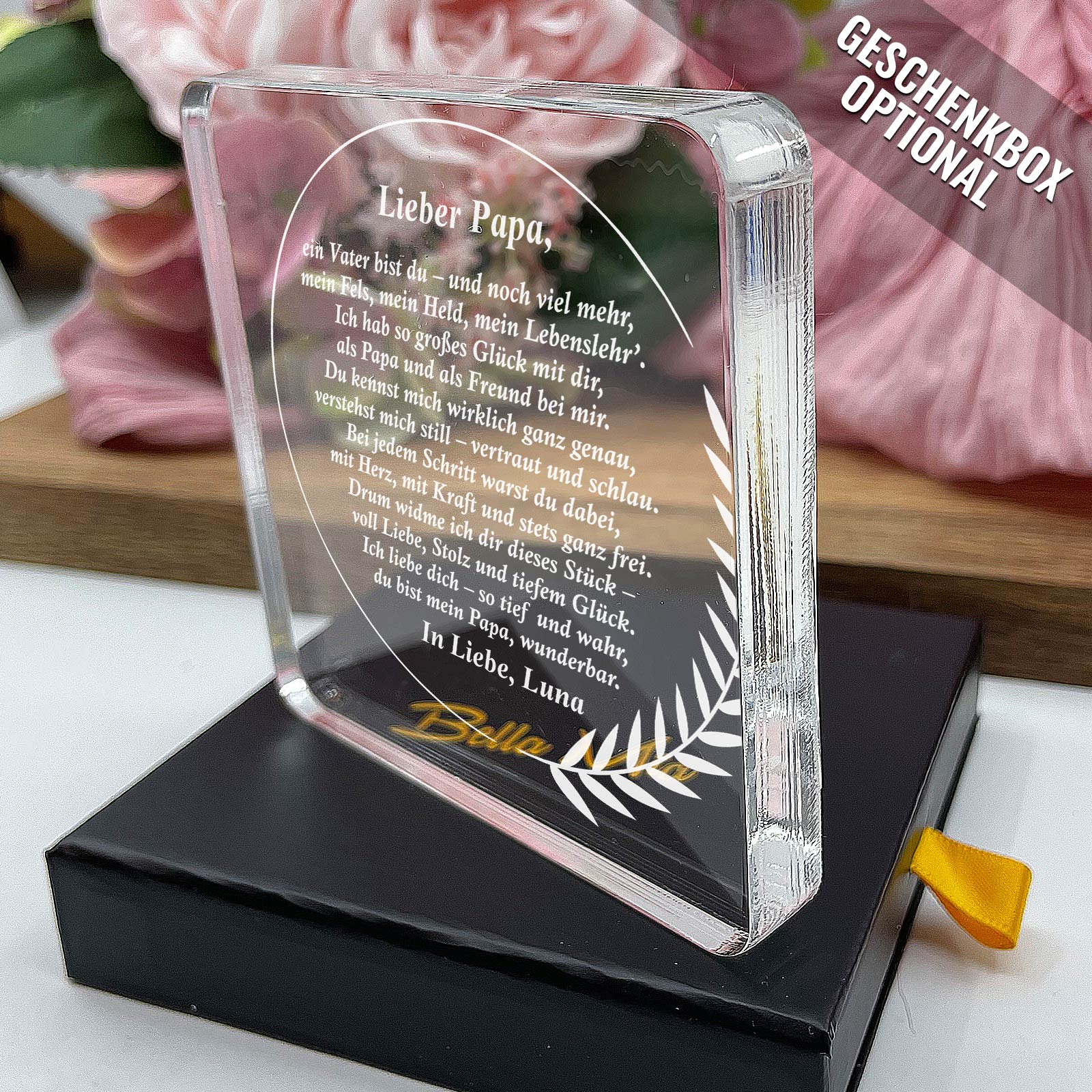 Papa, dieses Gedicht ist für dich – Geschenk aus Plexiglas