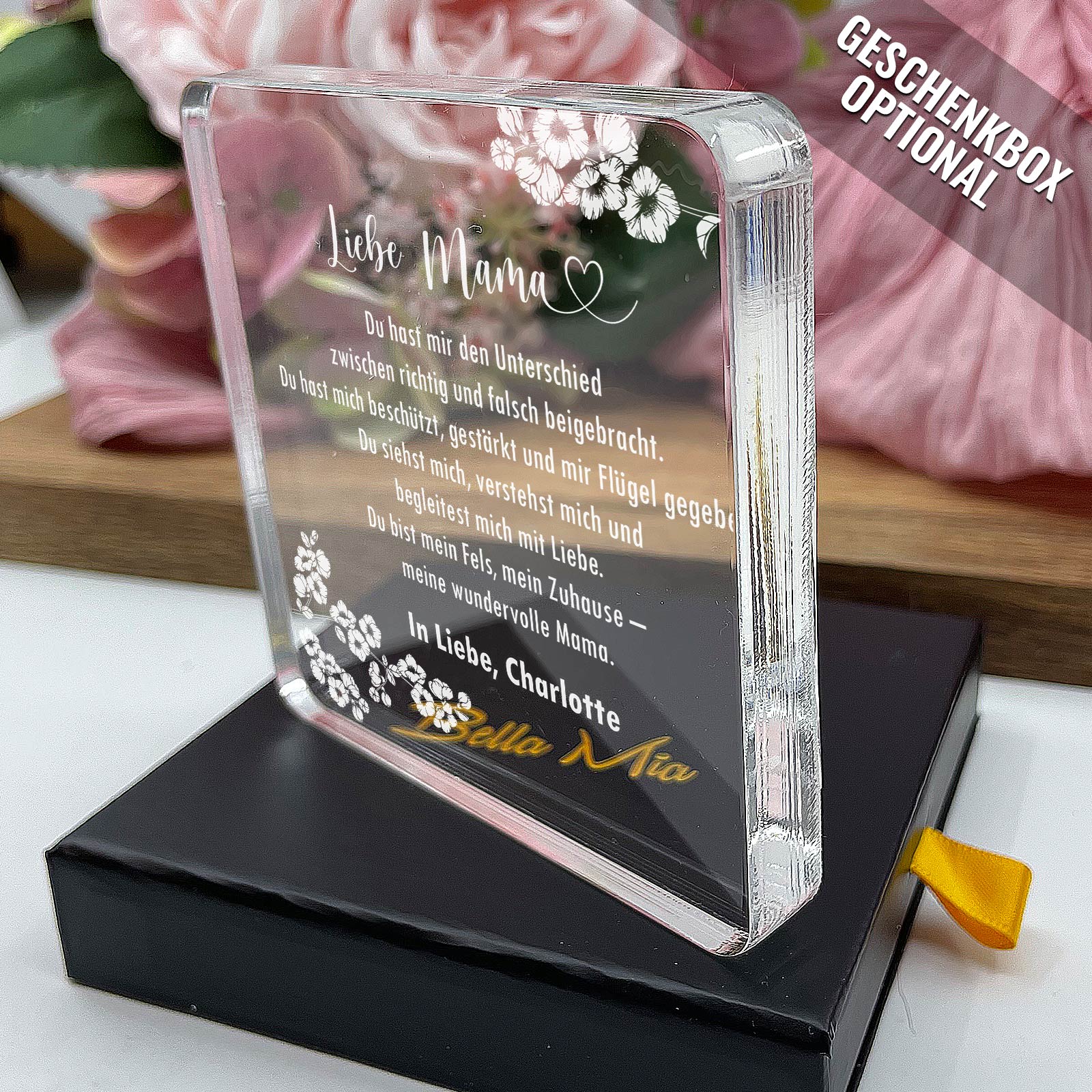 Du hast mir alles beigebracht – Plexiglasplakette