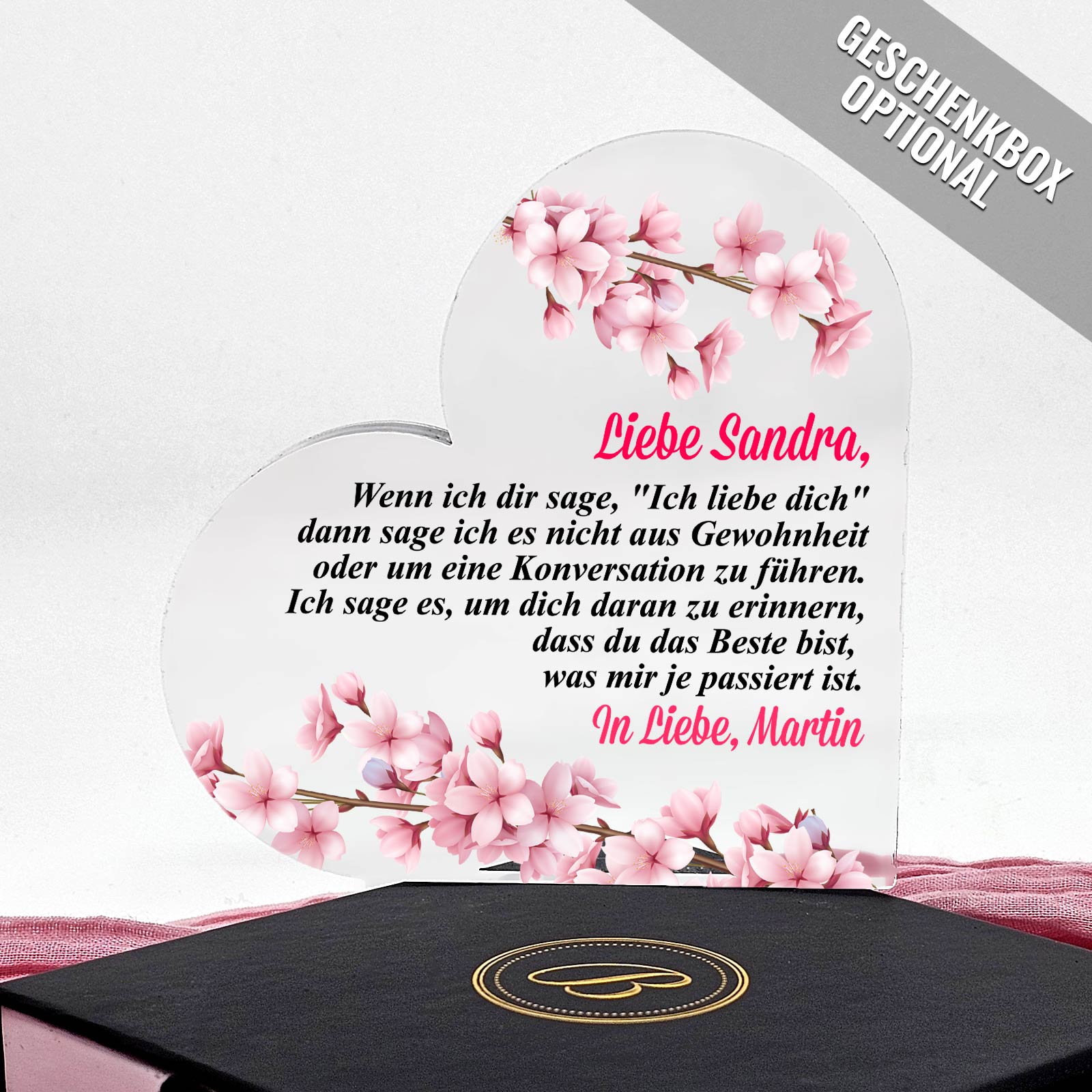 Ich liebe dich - Plexiglasherz