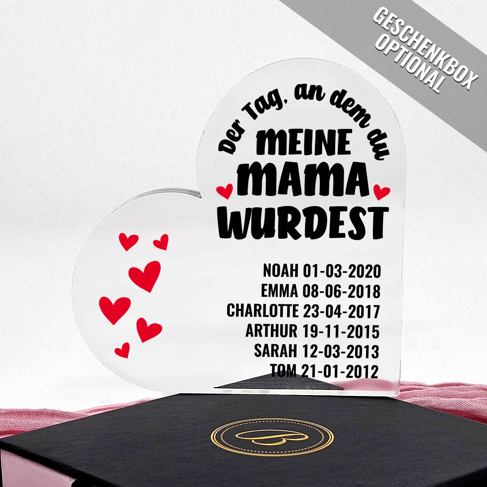 Der Tag, an dem du meine Mama wurdest - Herz aus Plexiglas