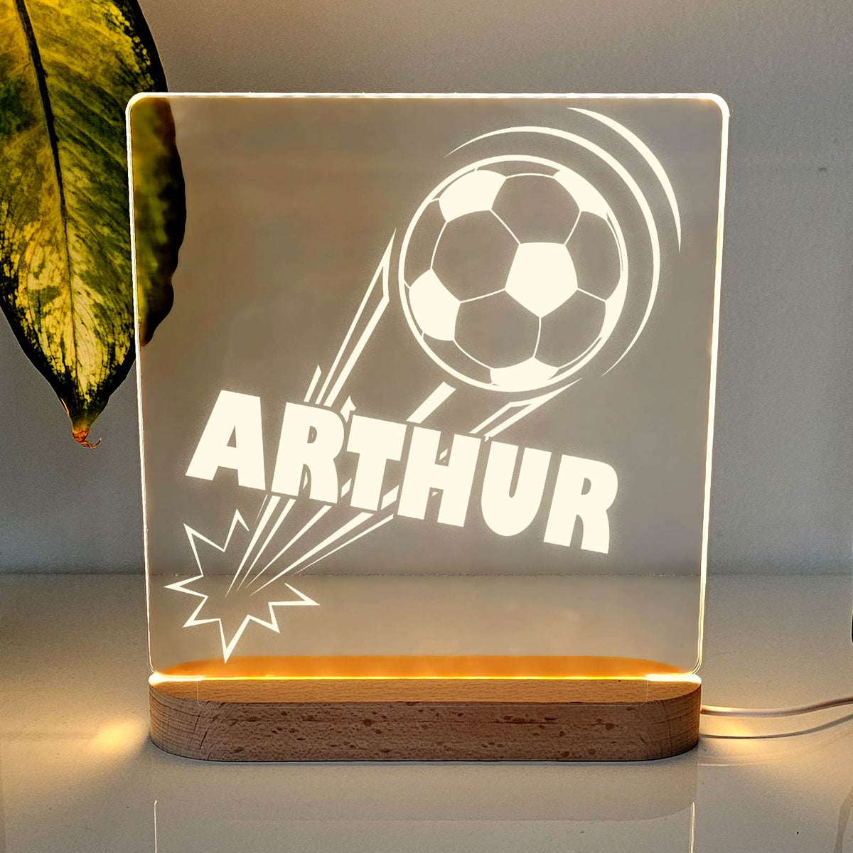 Fußball LED-Lampe mit Namen