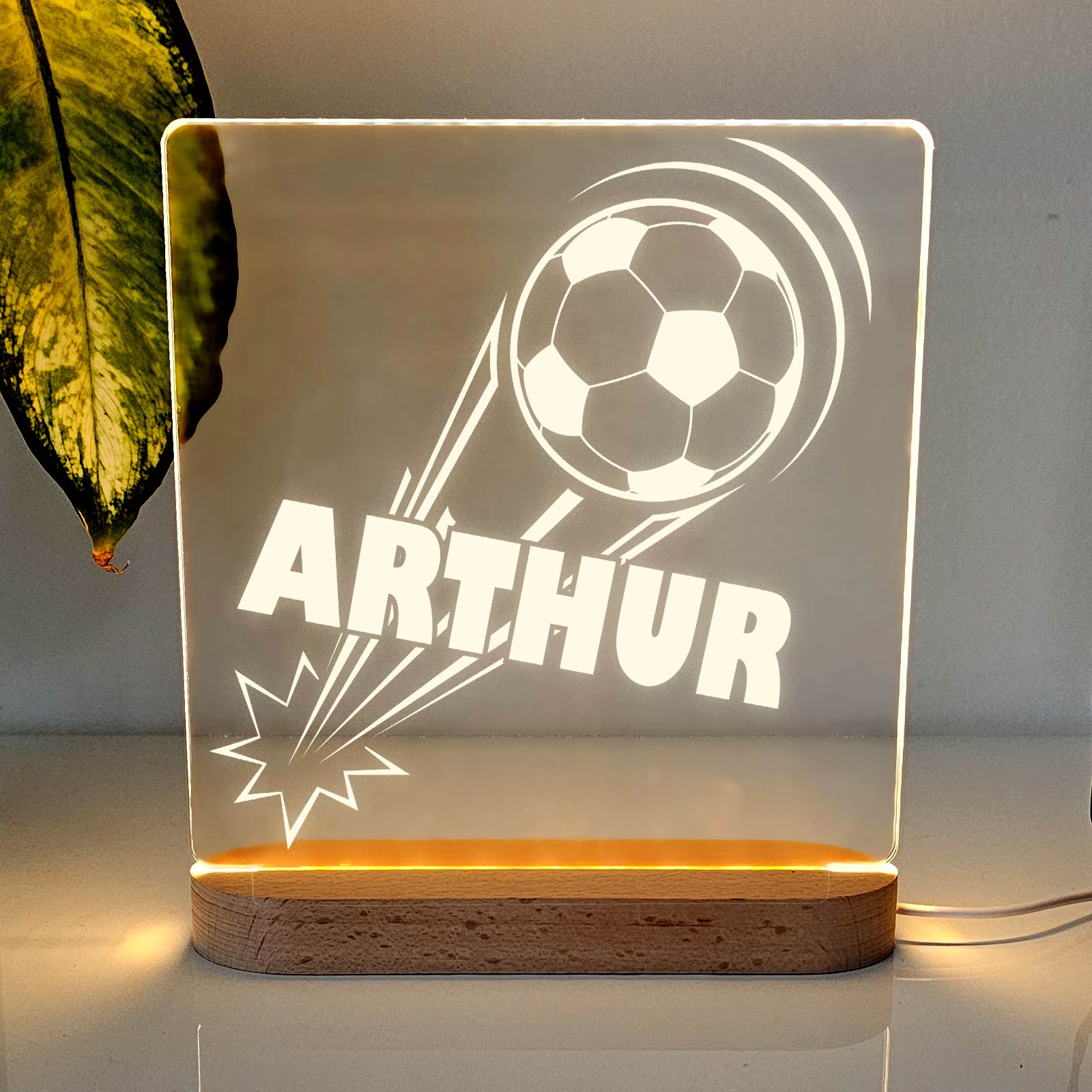 Fußball LED-Lampe mit Namen