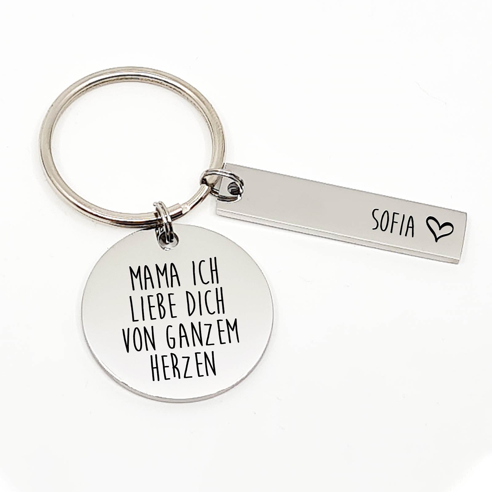 Mama ich liebe dich von ganzem Herzen - Schlüsselanhänger