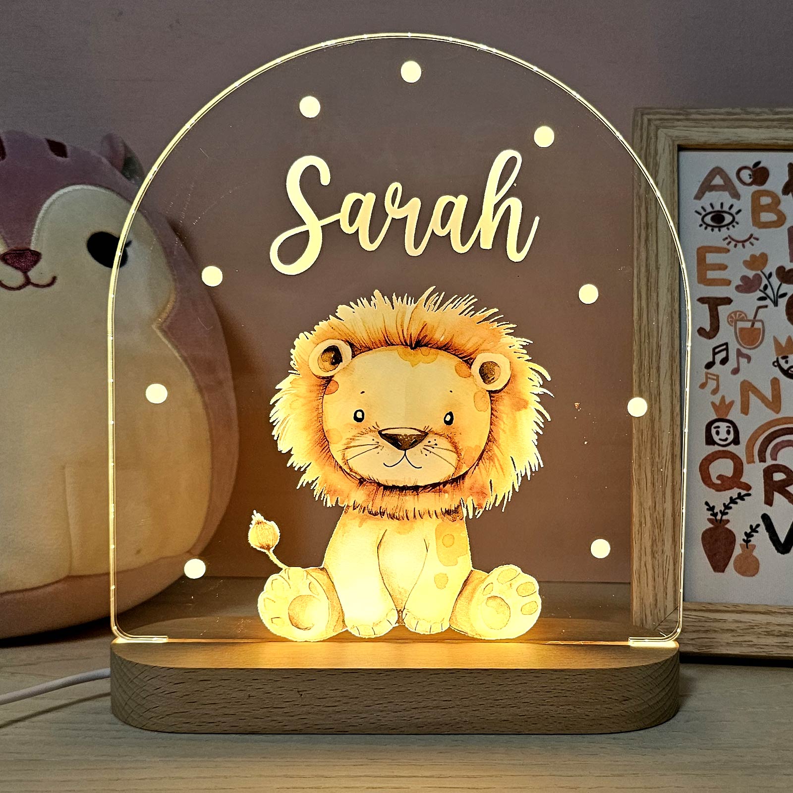 Kuscheltiere-Nachtlampe mit Namen
