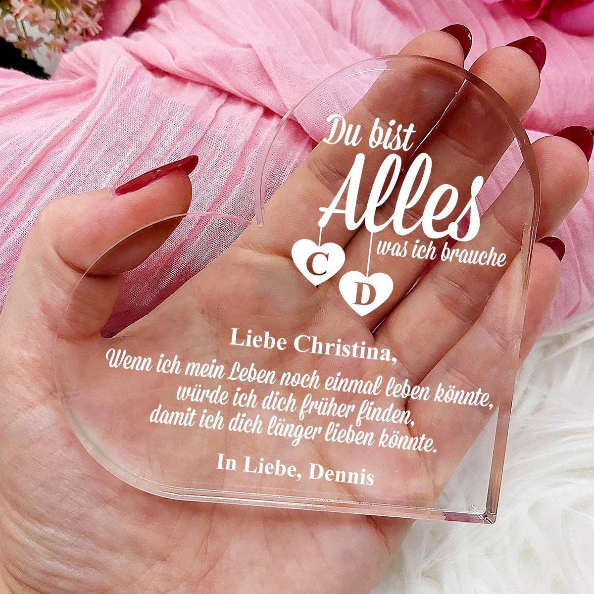 Alles, was ich brauche - Plexiglas-Herz