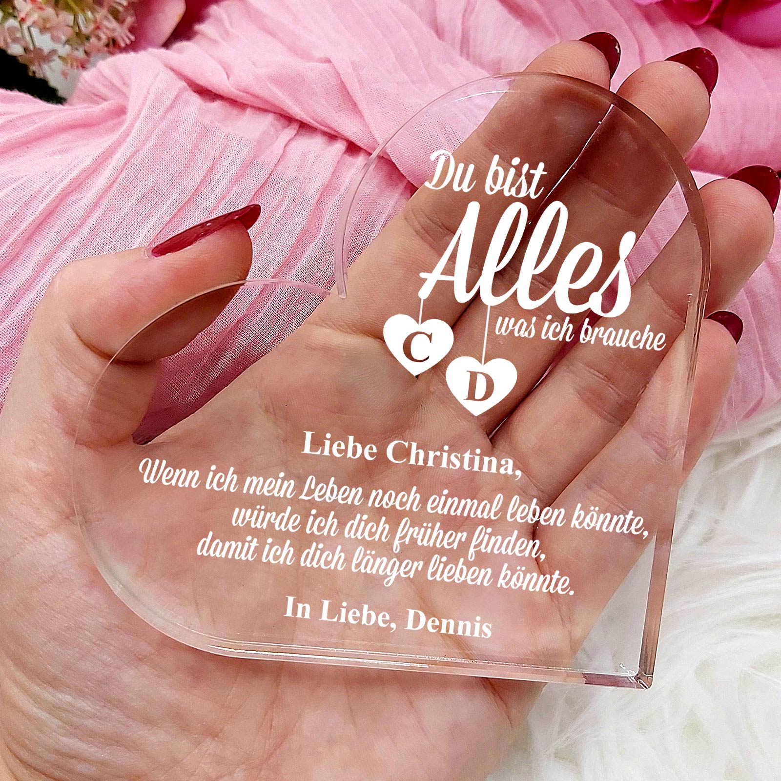 Alles, was ich brauche - Plexiglas-Herz