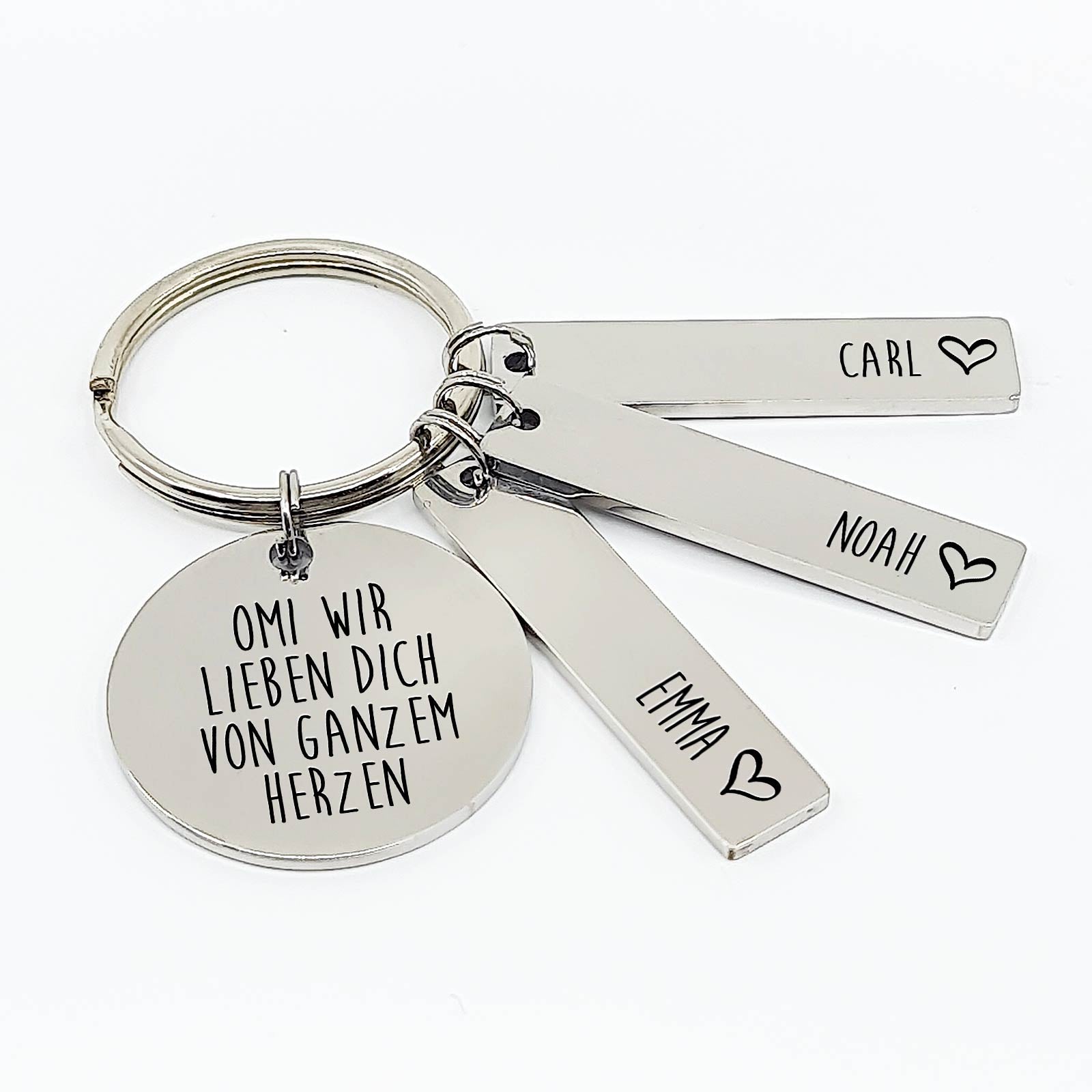 Omi wir Lieben dich von ganzem Herzen - Schlüsselanhänger