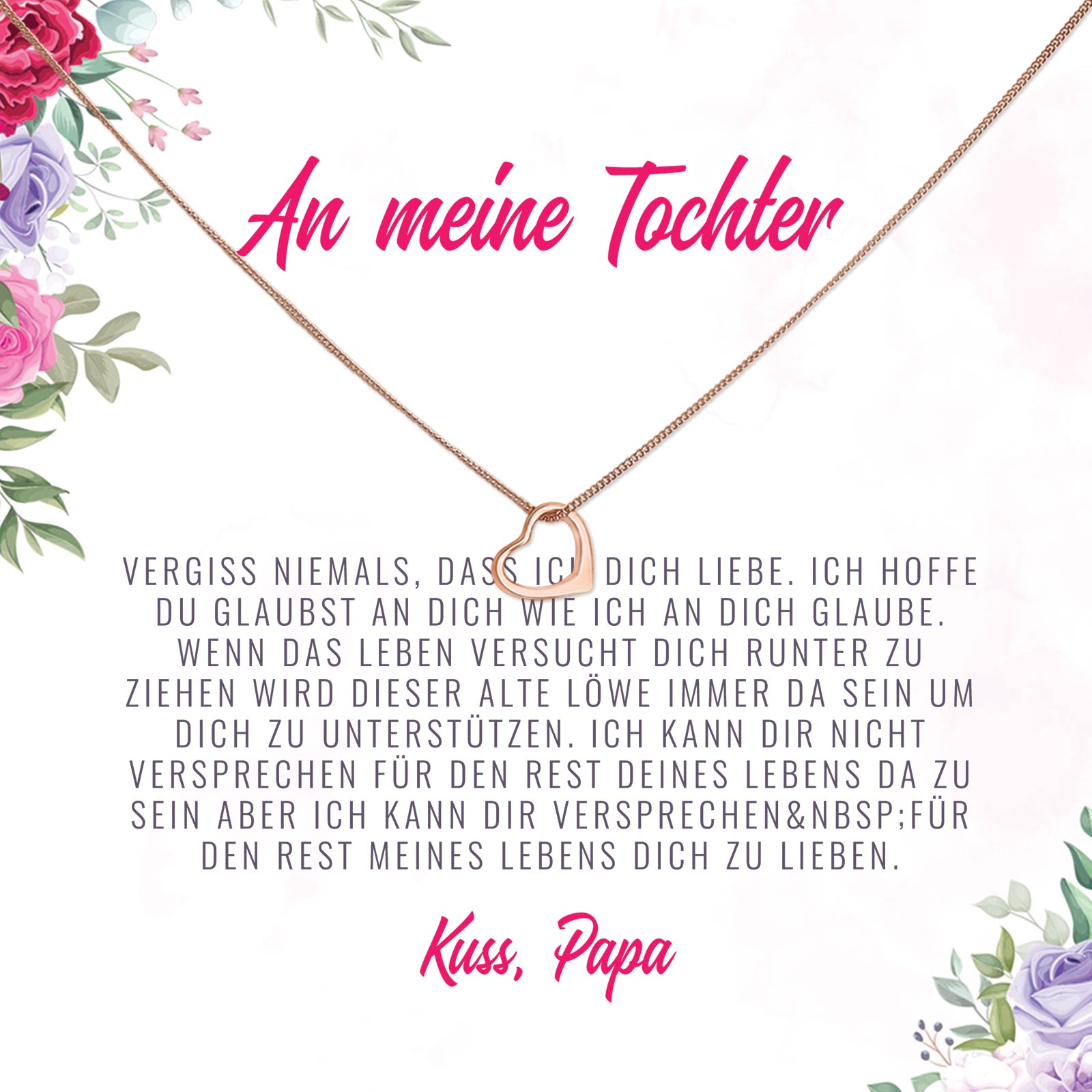 An meine Tochter, Vergesse niemals - Halskette