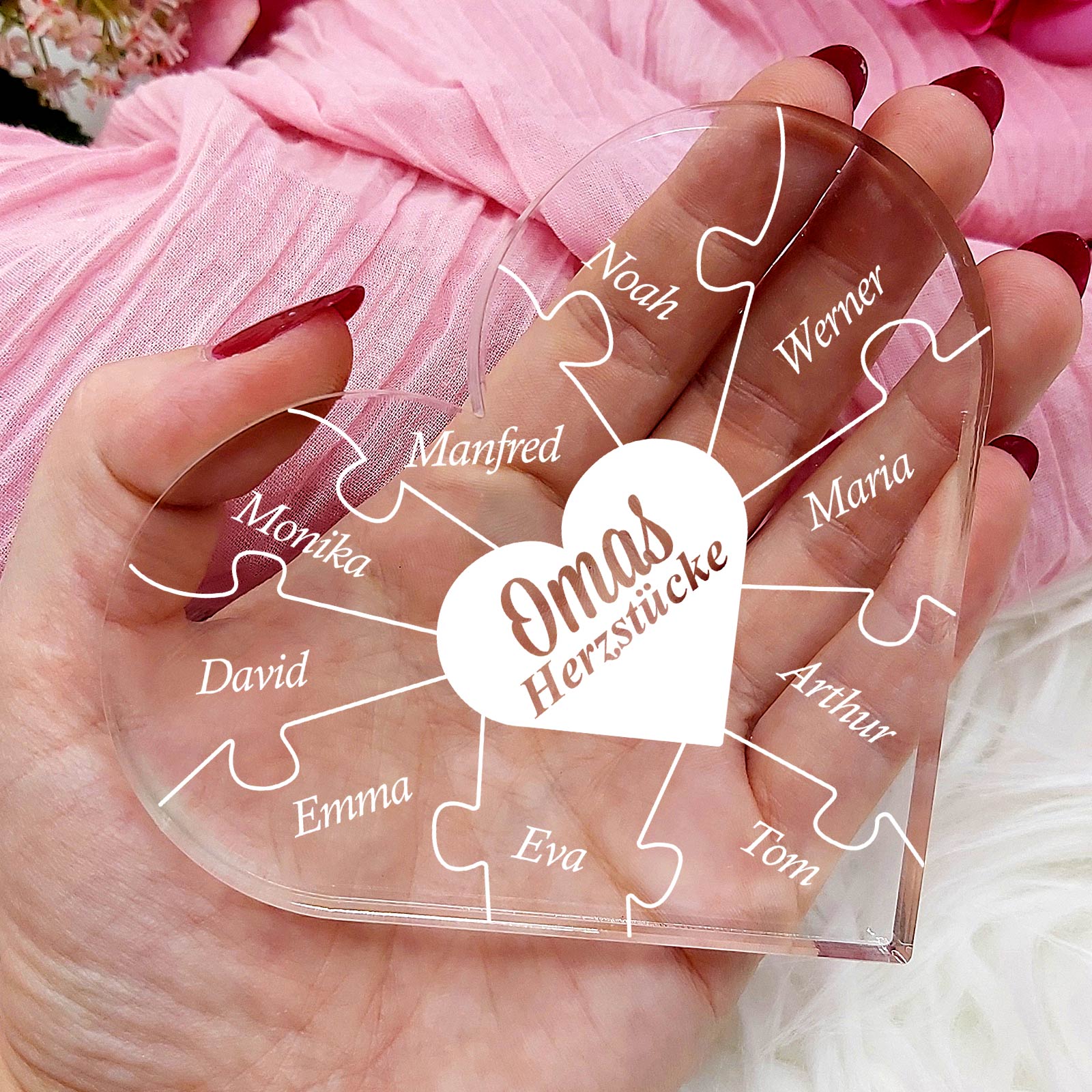 Omas Herzstücke – Plexiglas-Herz