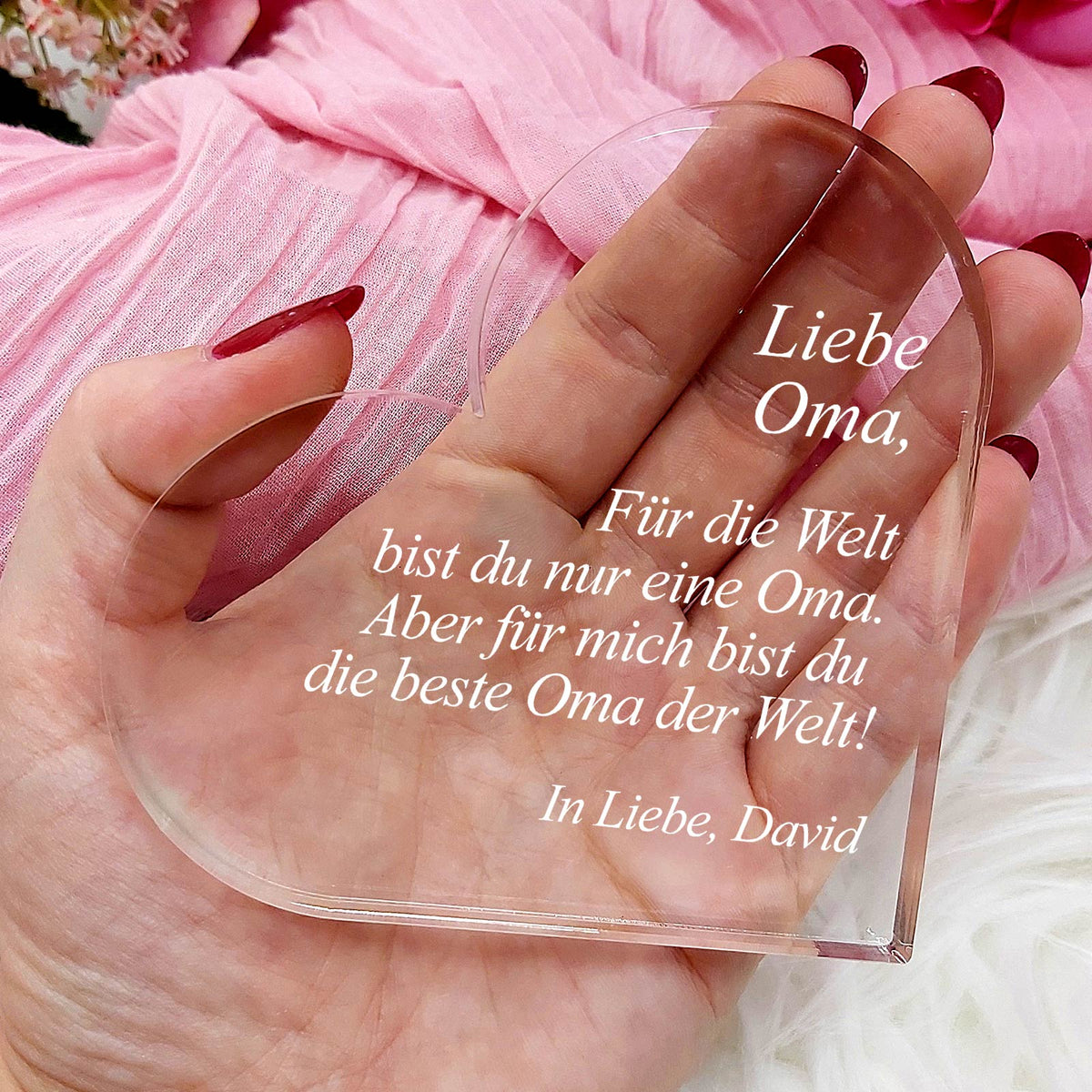 Beste Oma der Welt – Plexiglasherz