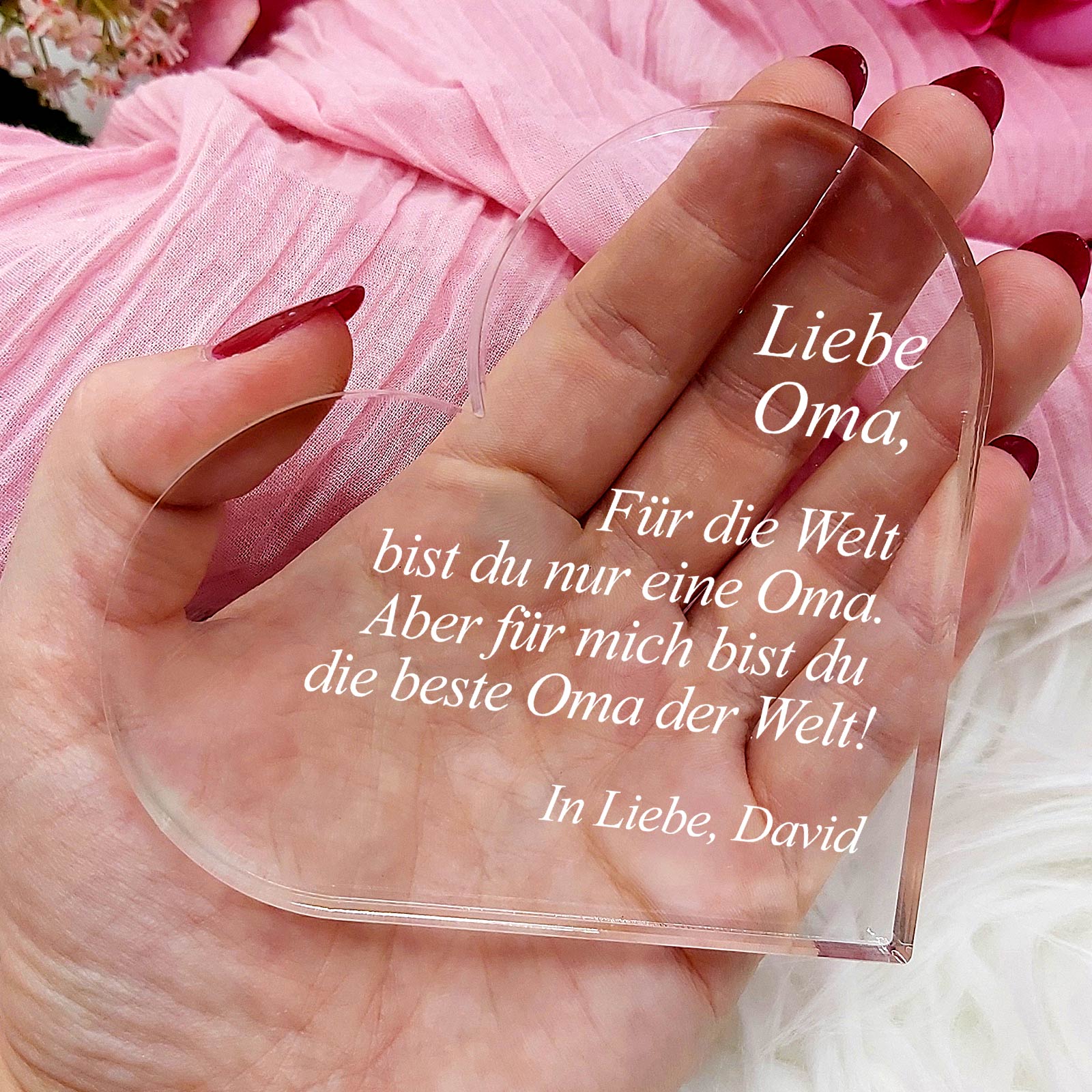 Beste Oma der Welt – Plexiglasherz