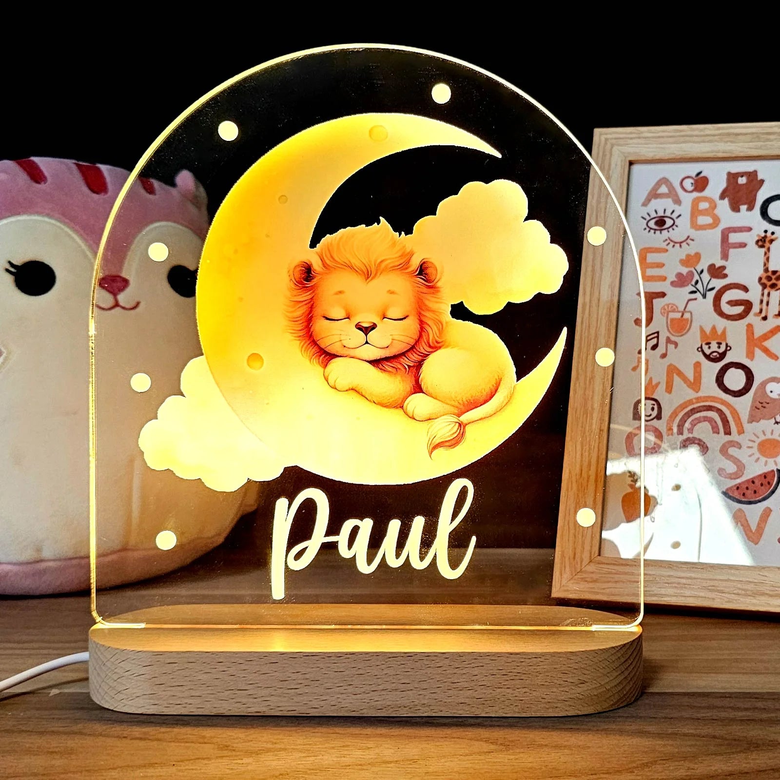 Tier-Nachtlicht mit persönlichem Namen