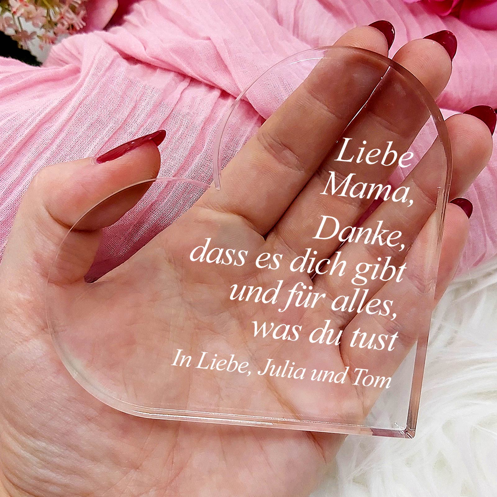 Danke für alles – Plexiglasherz