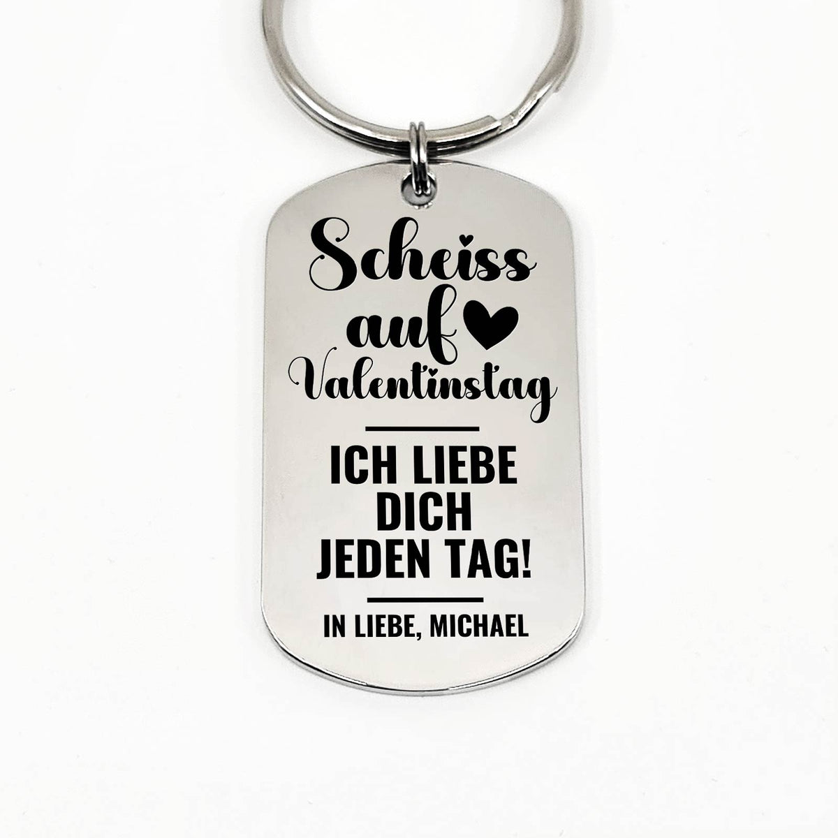 Scheiss auf Valentinstag Schlüsselanhänger