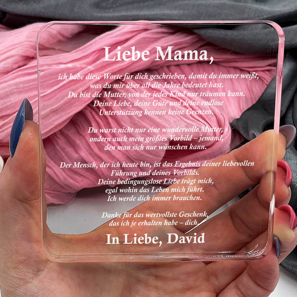 Ich habe das geschrieben, damit du es immer weißt – Plexiglas-Plakette