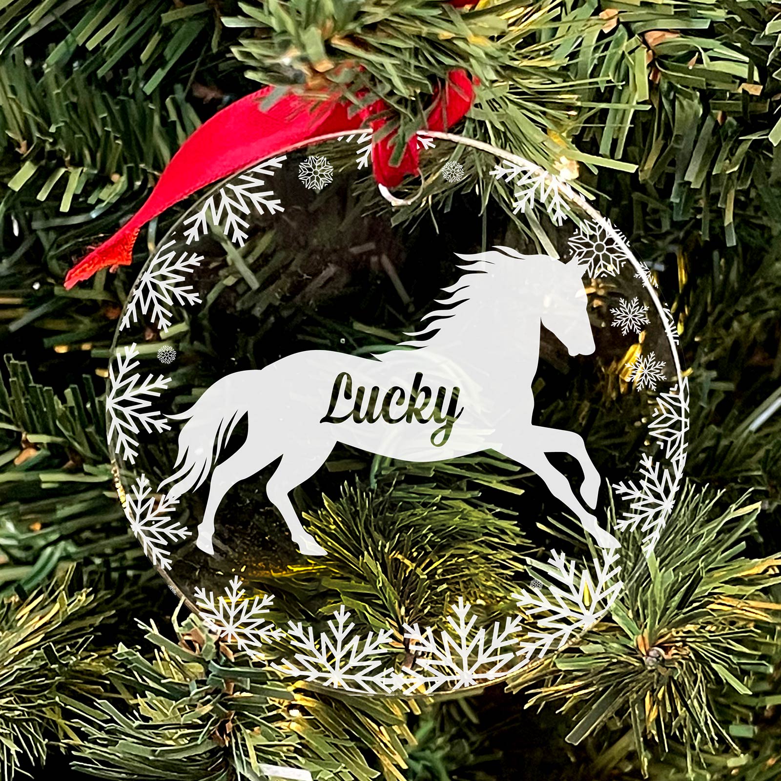 Personalisierte Pferde Weihnachtsdeko