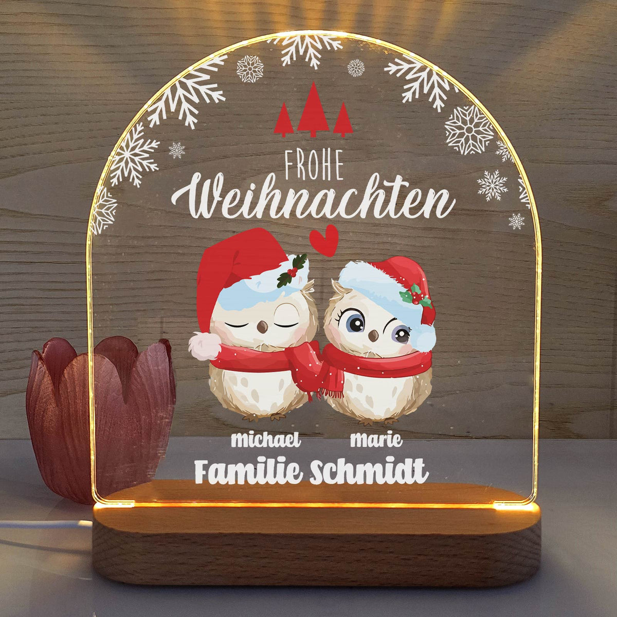 Niedliche Vogelfamilie - Led-lampe