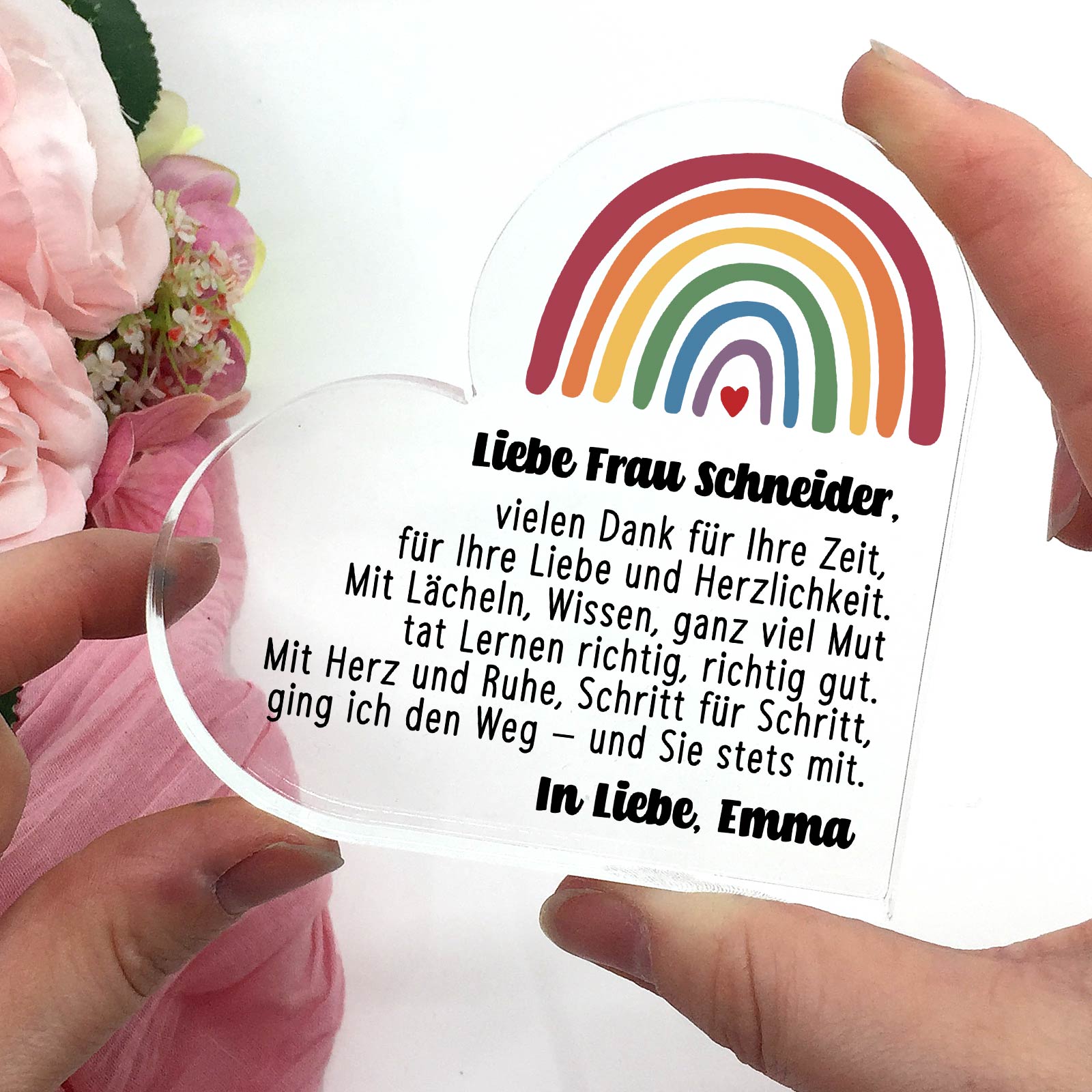 Danke, liebe Lehrerin – Herz Geschenk zum  Schuljahresende