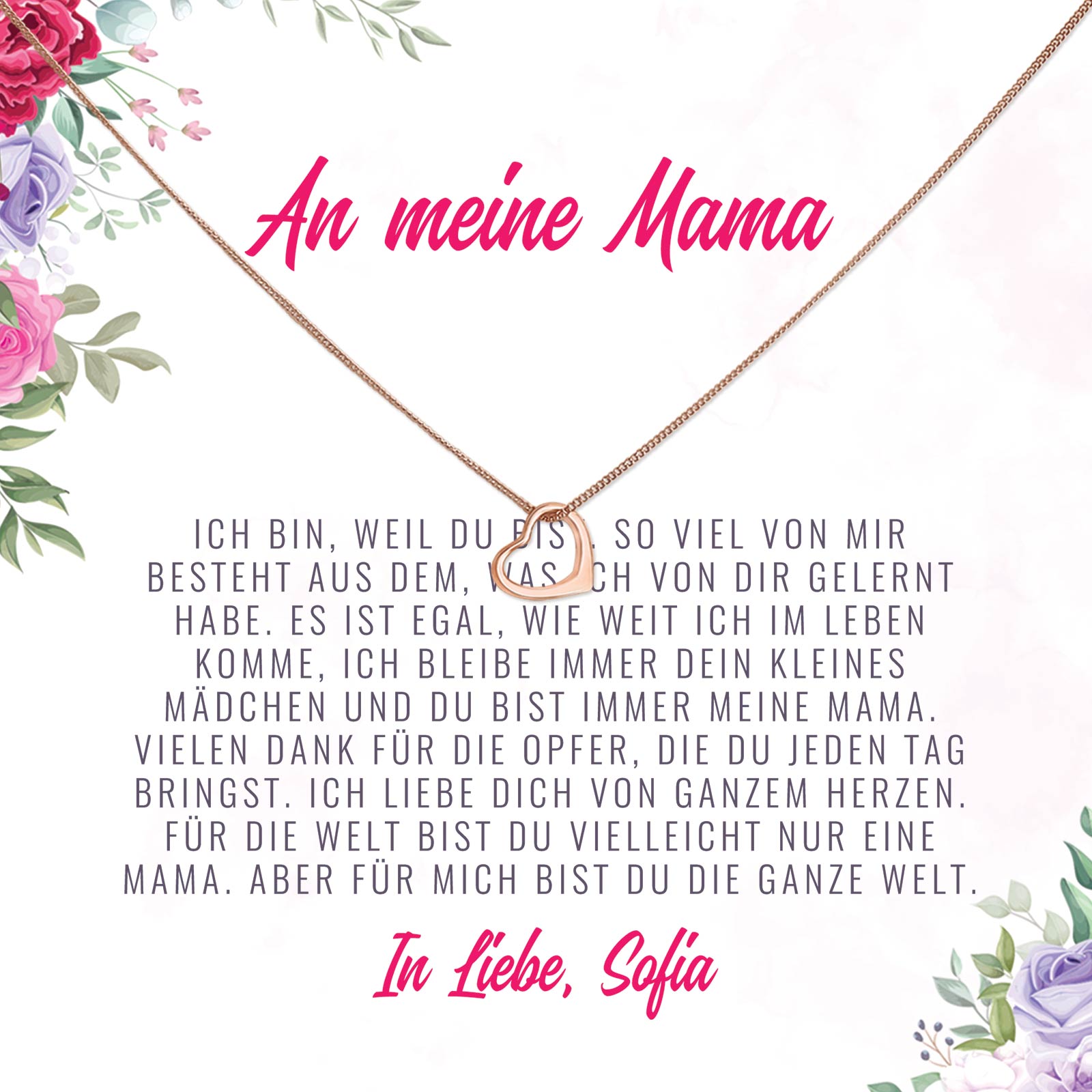 An meine Mama Ich bin, weil du bist - Halskette