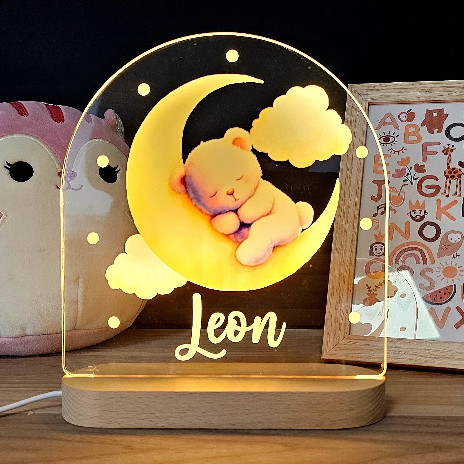 Tier-Nachtlicht mit persönlichem Namen