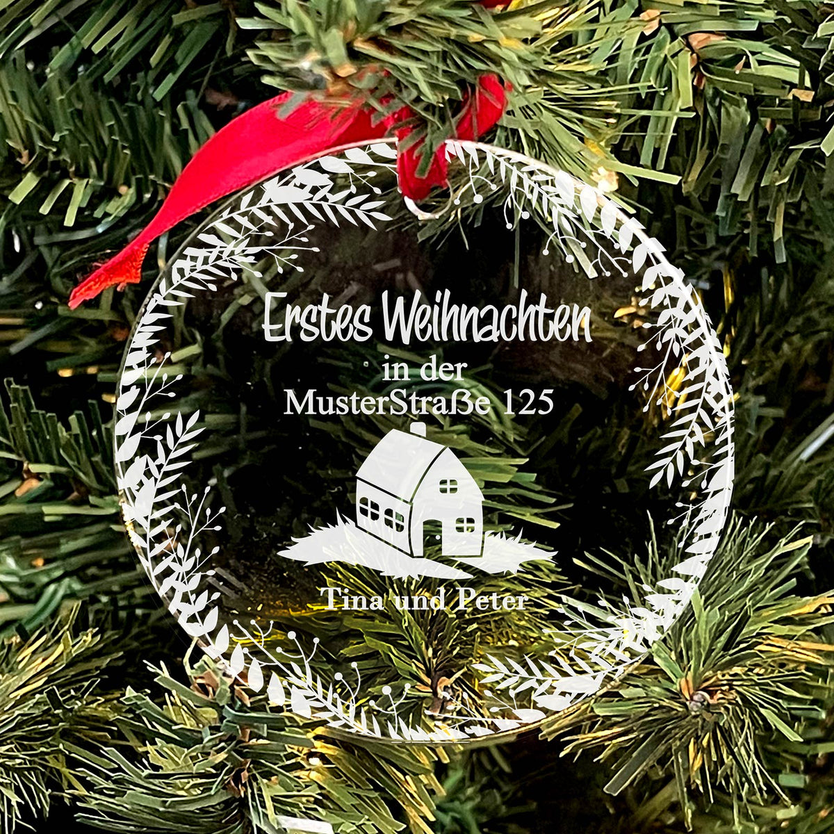 Erstes Weihnachten im neuen Haus Plexiglas Weihnachtsdeko