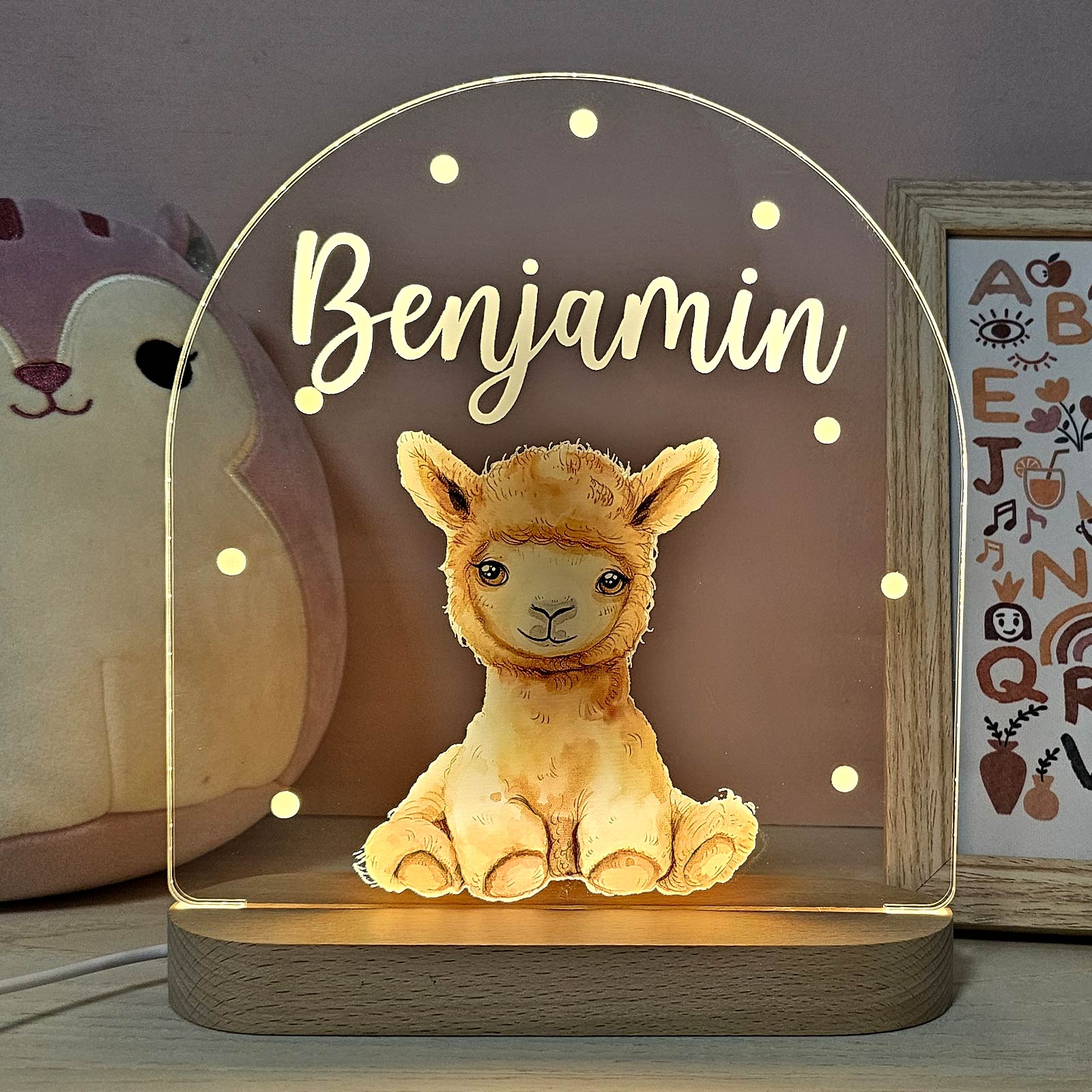 Kuscheltiere-Nachtlampe mit Namen