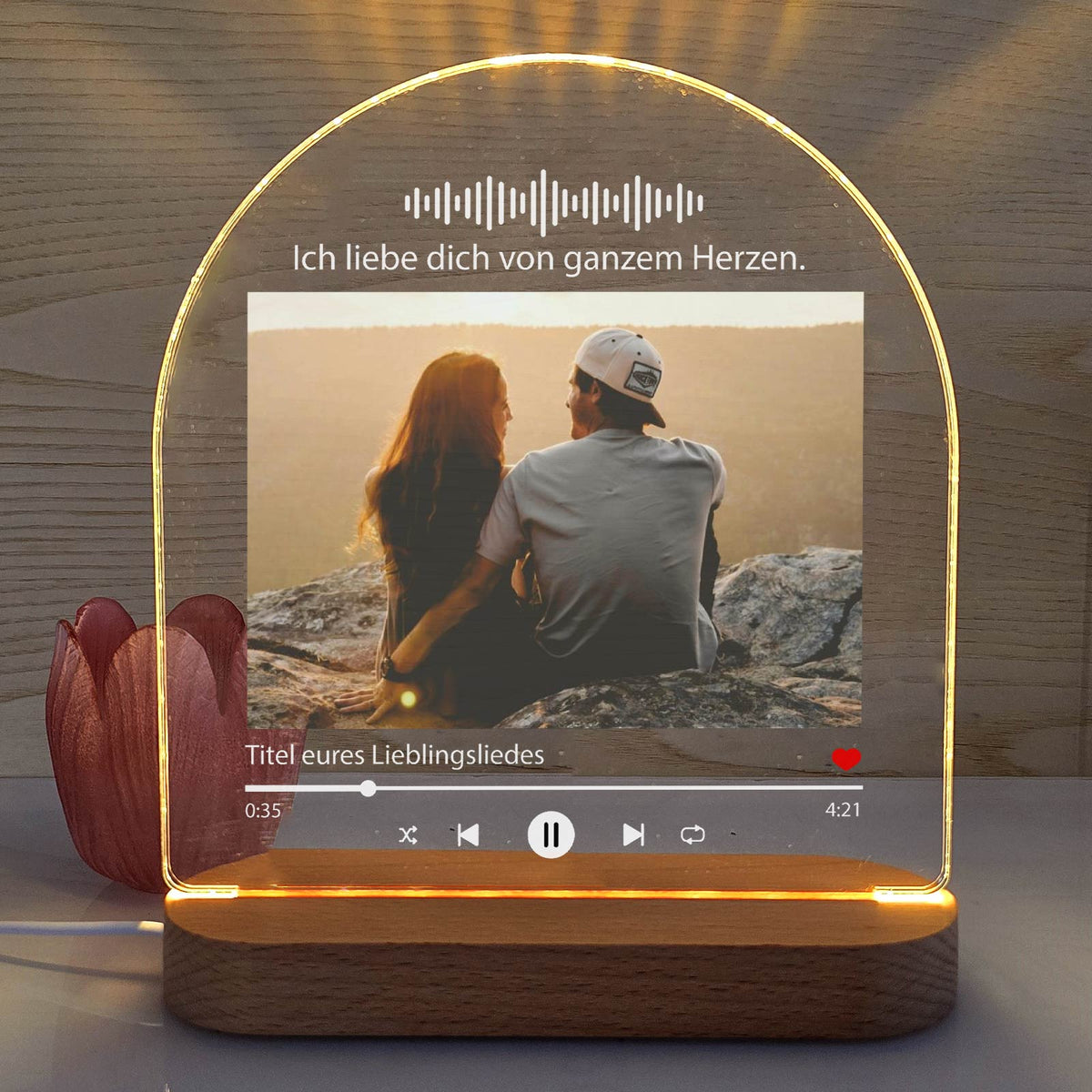 LED-Lampe mit Foto und Lieblingssong
