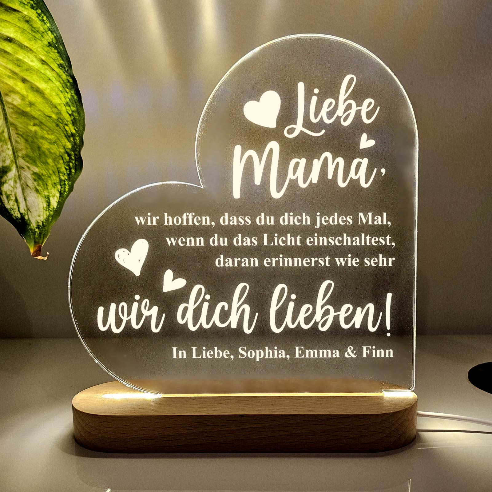 Wir lieben dich, Mama – LED-Lampe