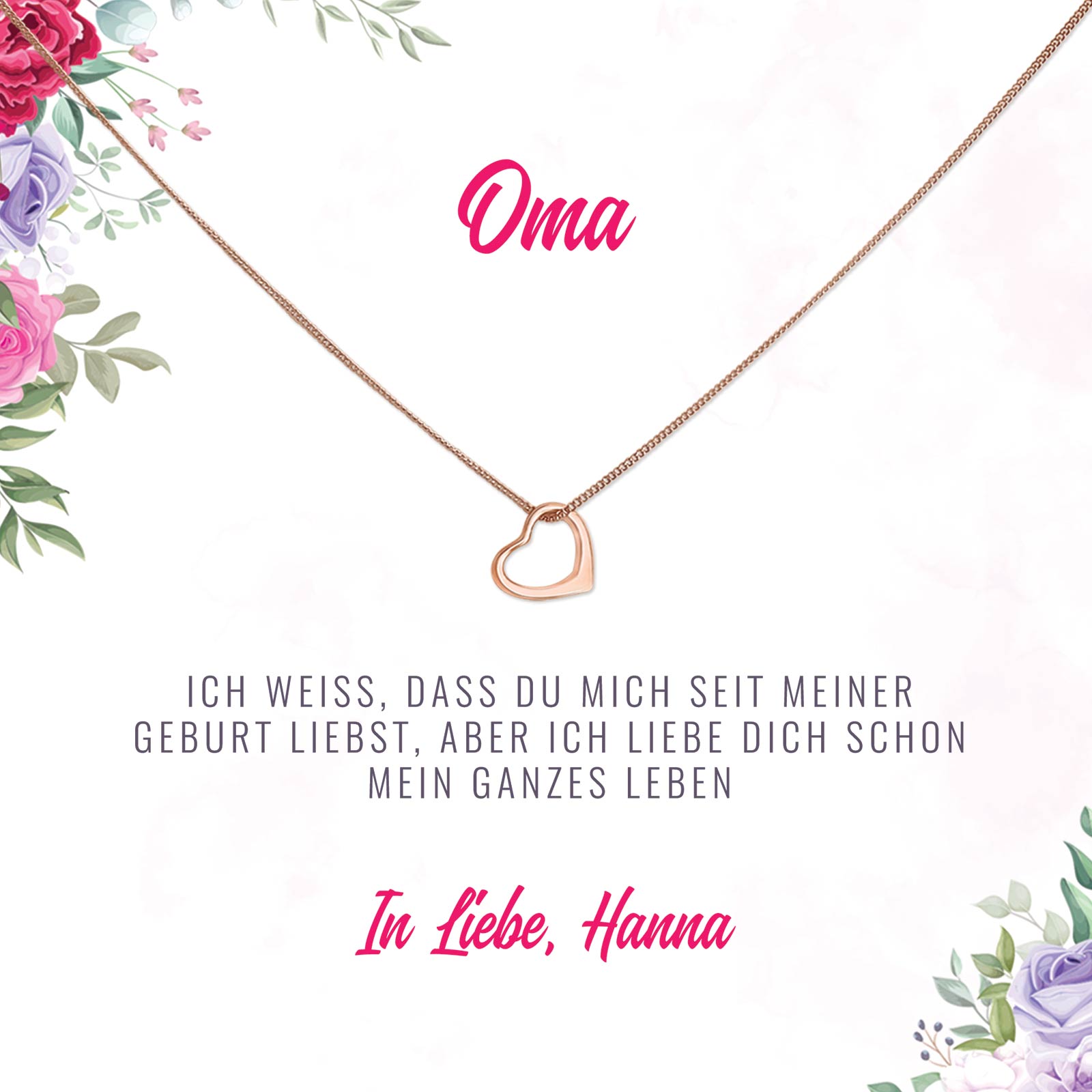Ich weiss, dass du mich seit meiner geburt liebst - Halskette